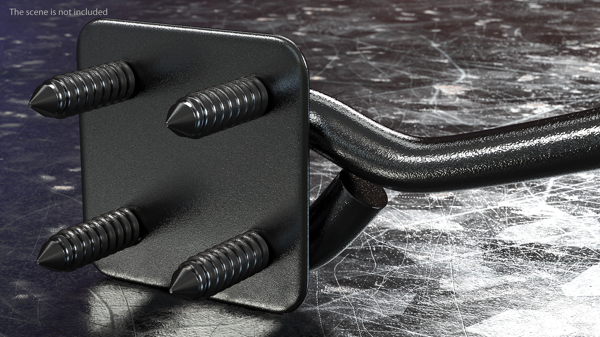 3D model Door Hook and Eye Latch with Mounting Screws Black