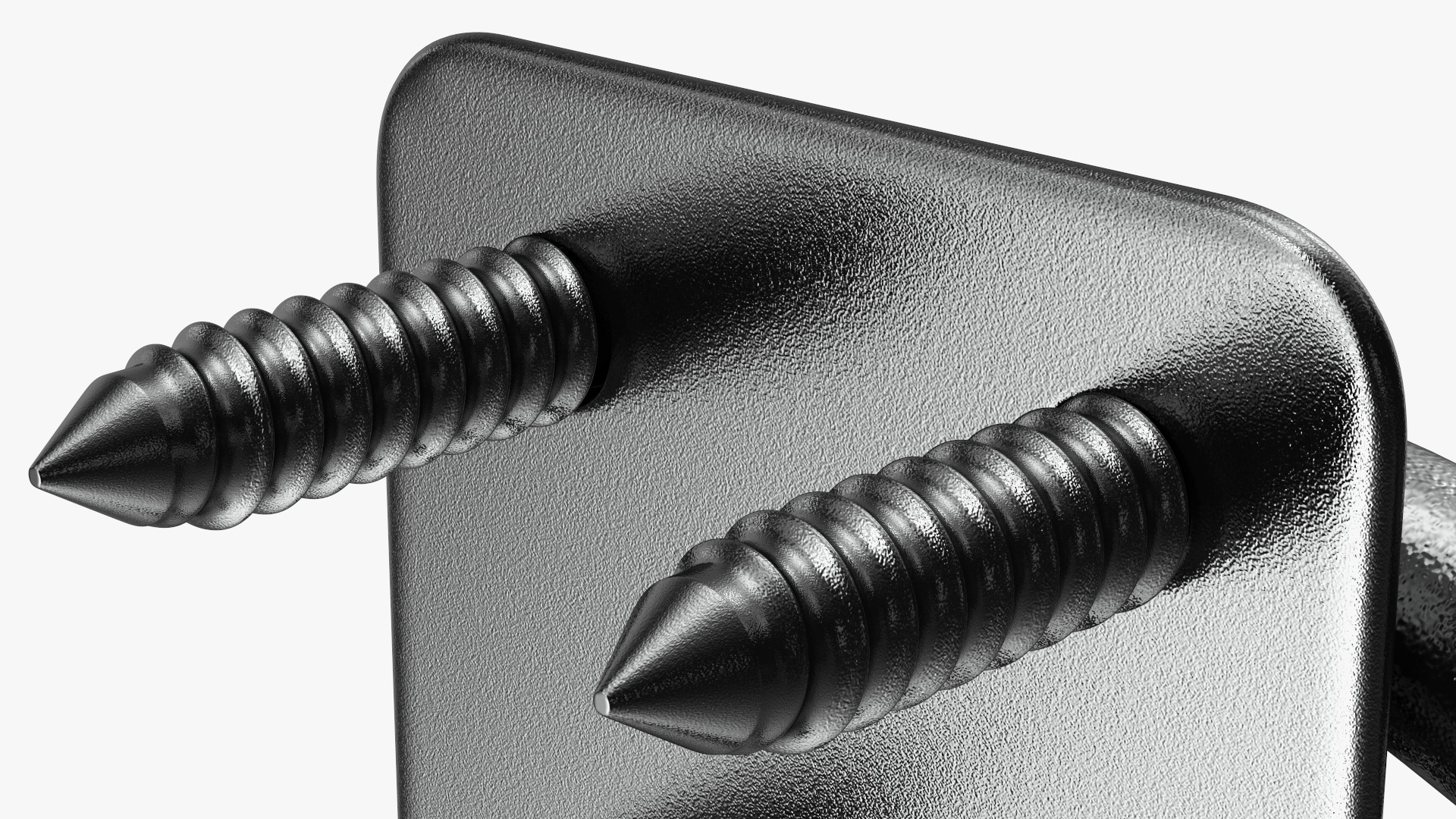 3D model Door Hook and Eye Latch with Mounting Screws Black