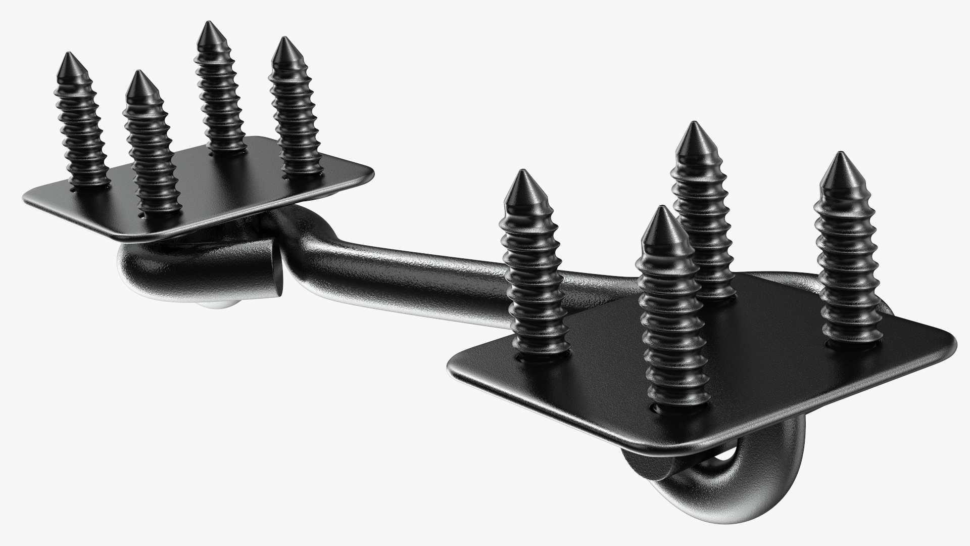 3D model Door Hook and Eye Latch with Mounting Screws Black