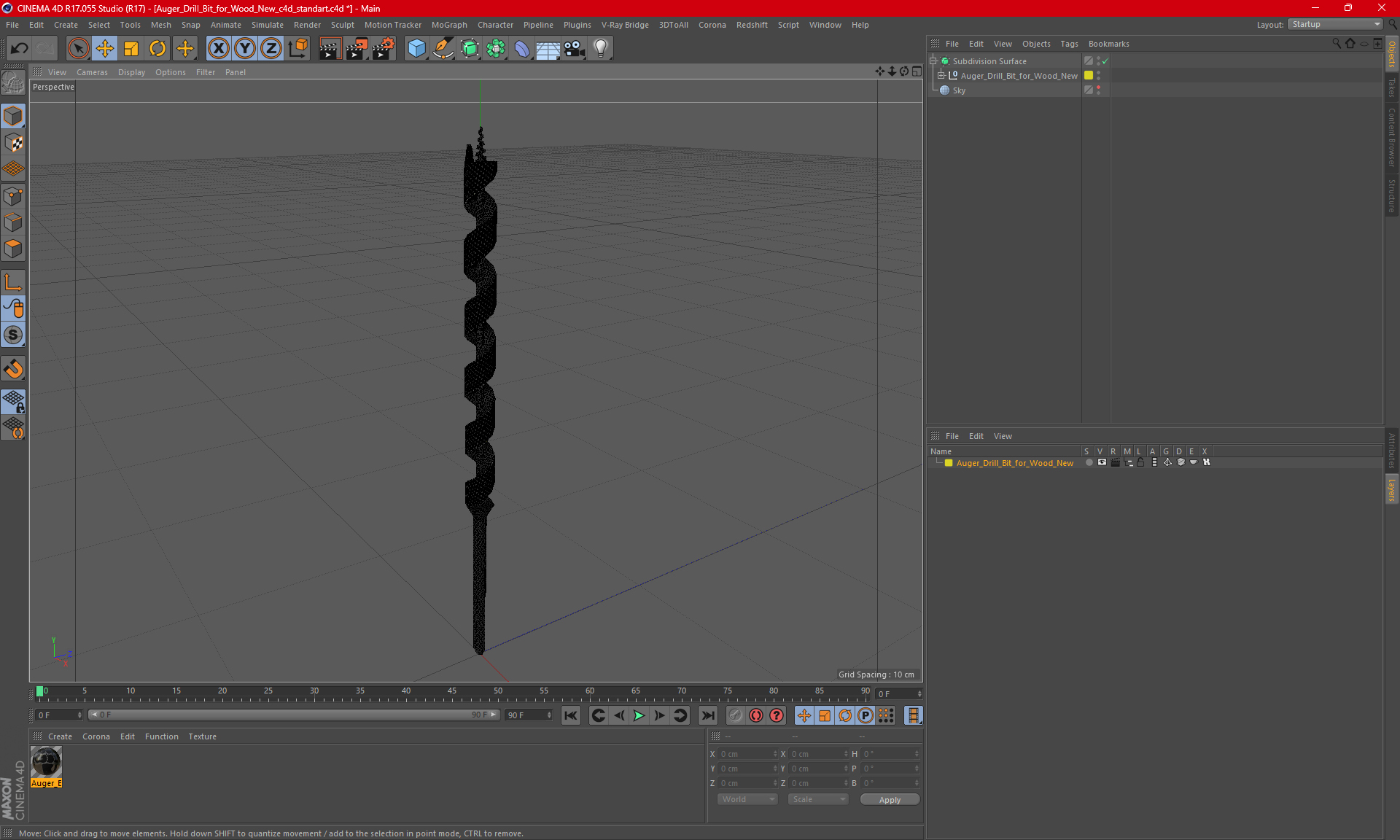 3D Auger Drill Bit for Wood New model