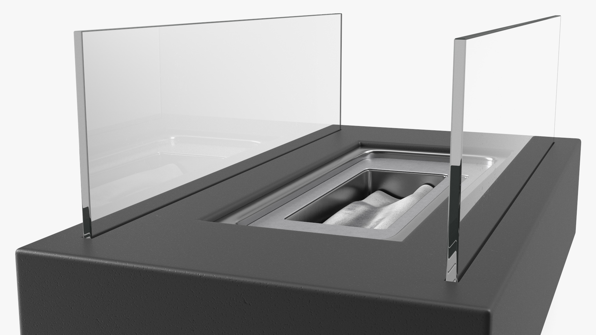 3D model Black Bio Ethanol Fireplace Switched Off