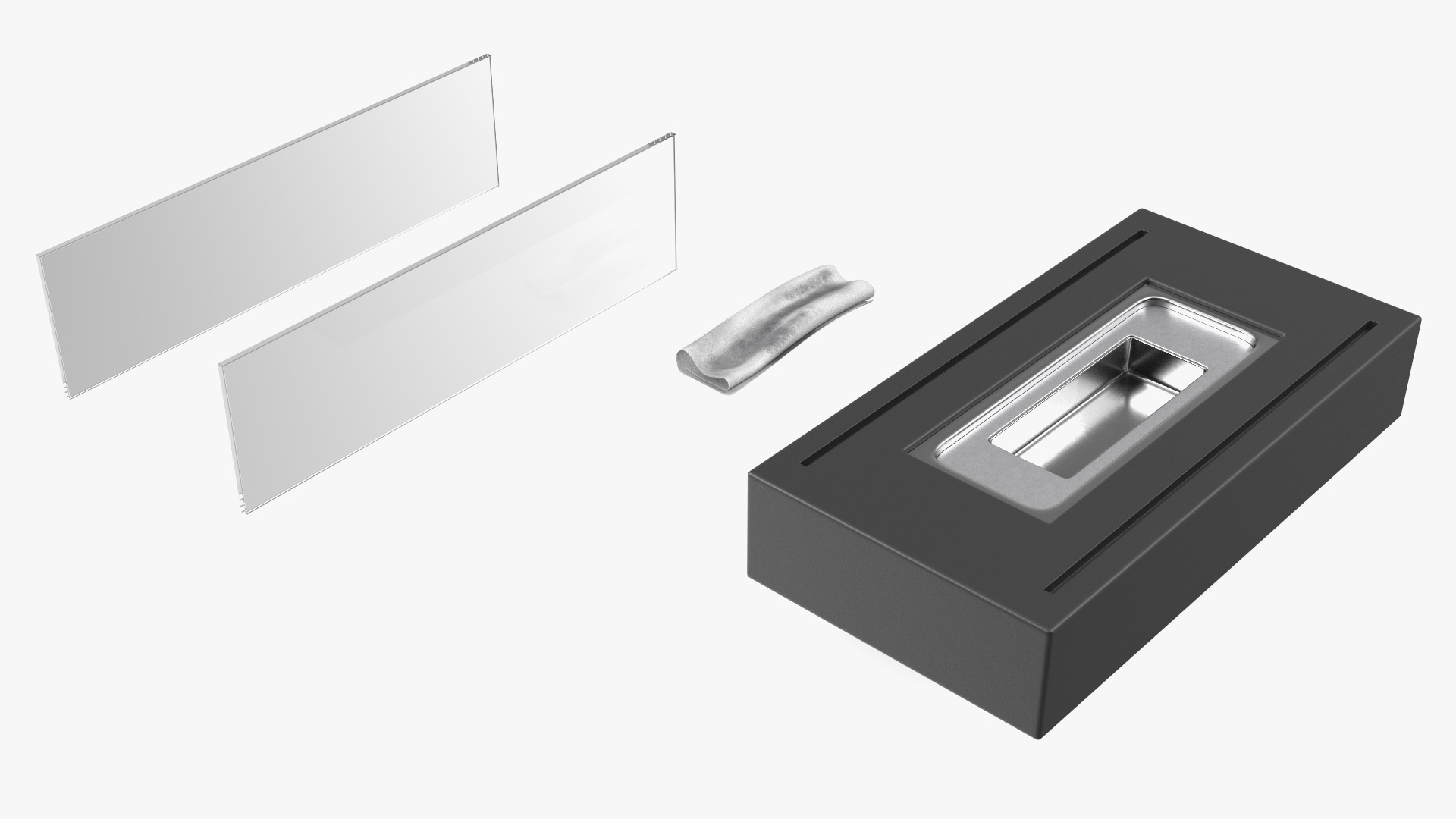 3D model Black Bio Ethanol Fireplace Switched Off