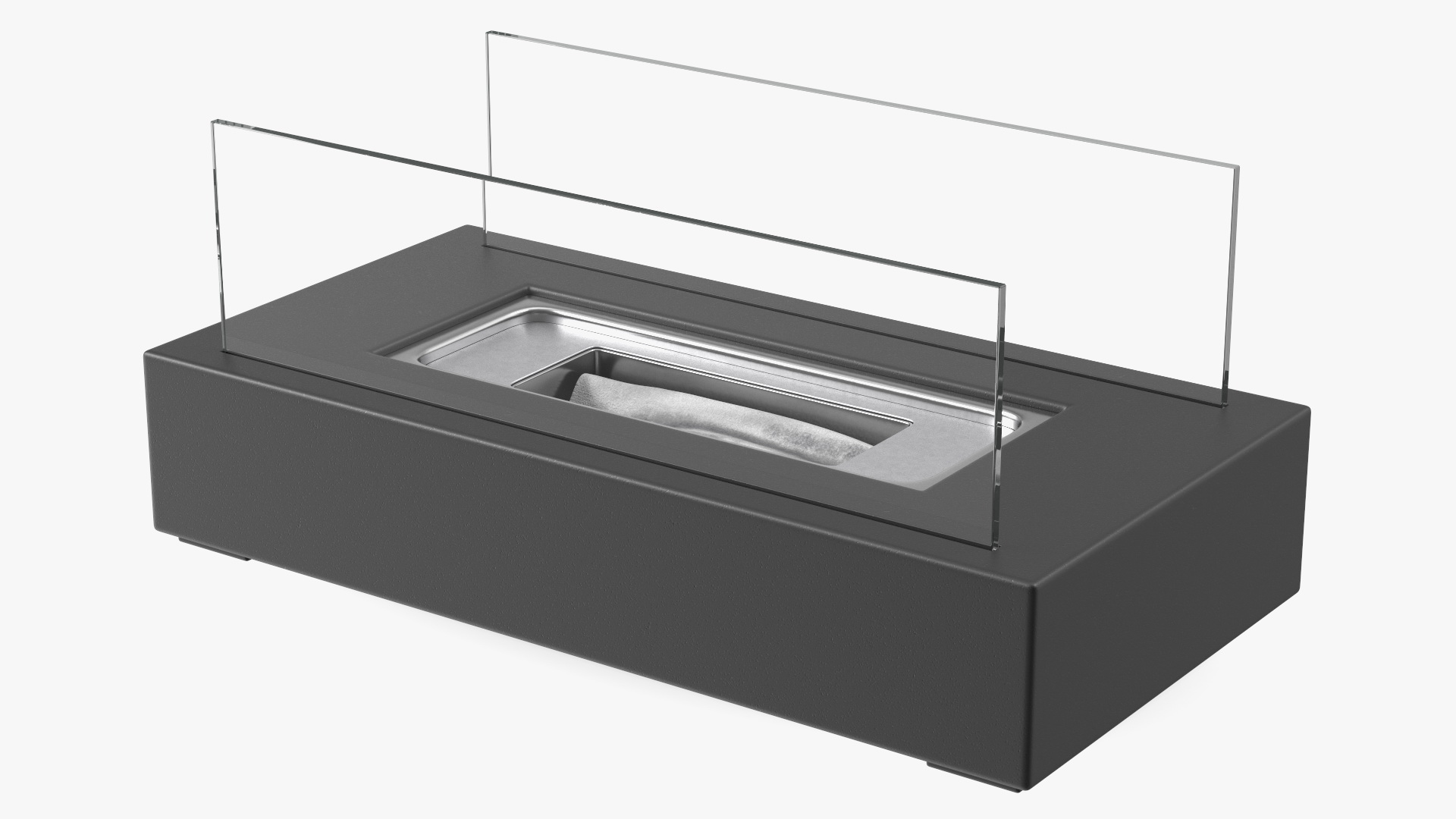 3D model Black Bio Ethanol Fireplace Switched Off