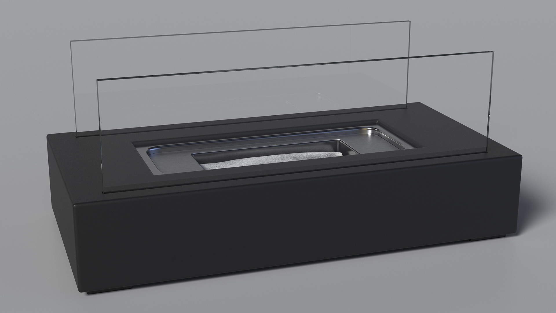3D model Black Bio Ethanol Fireplace Switched Off
