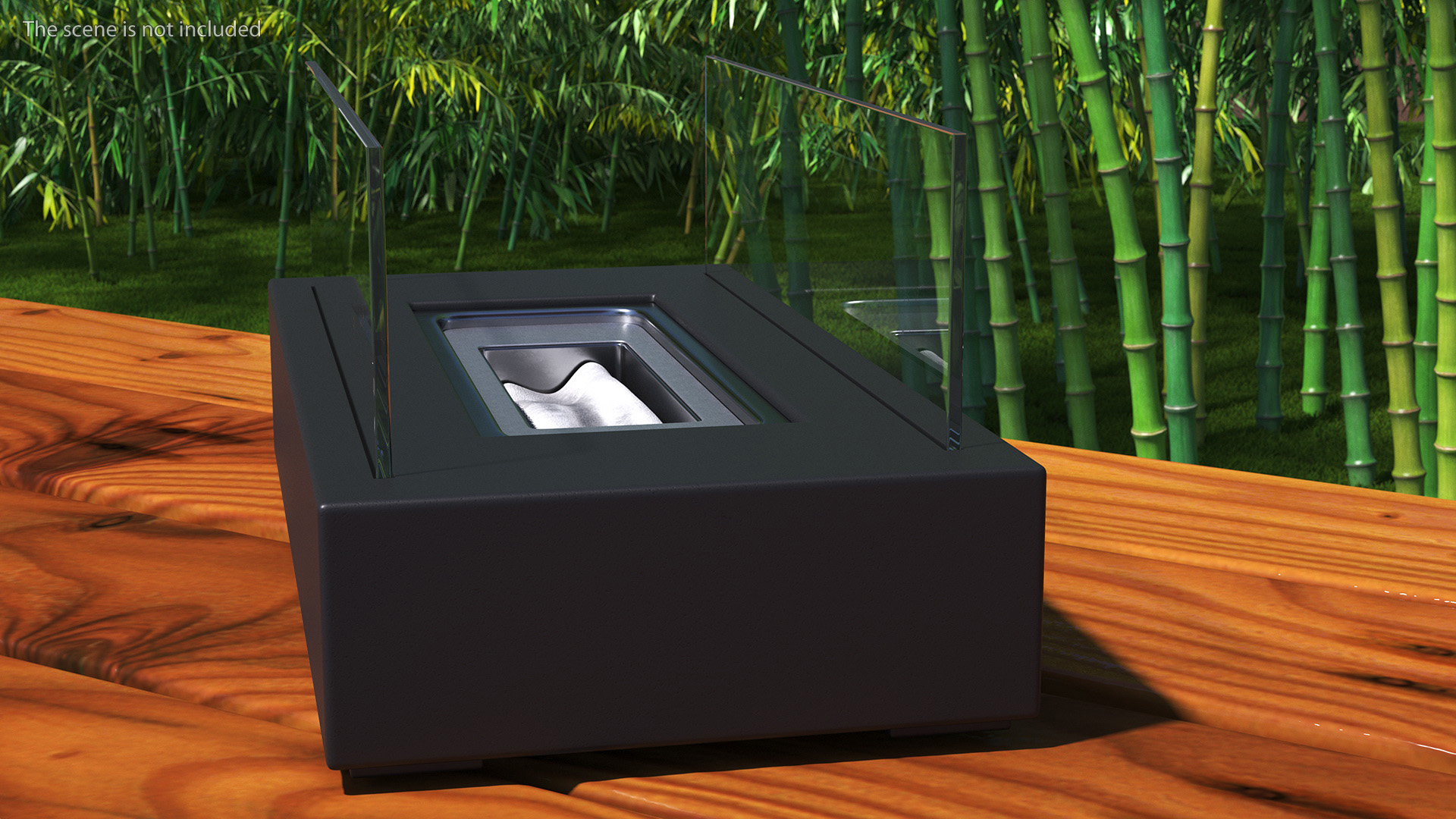 3D model Black Bio Ethanol Fireplace Switched Off