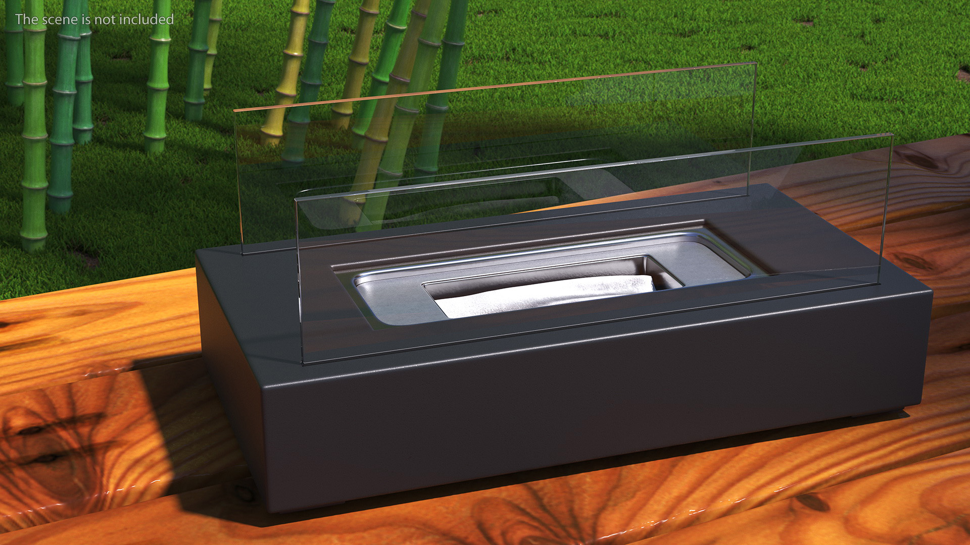 3D model Black Bio Ethanol Fireplace Switched Off