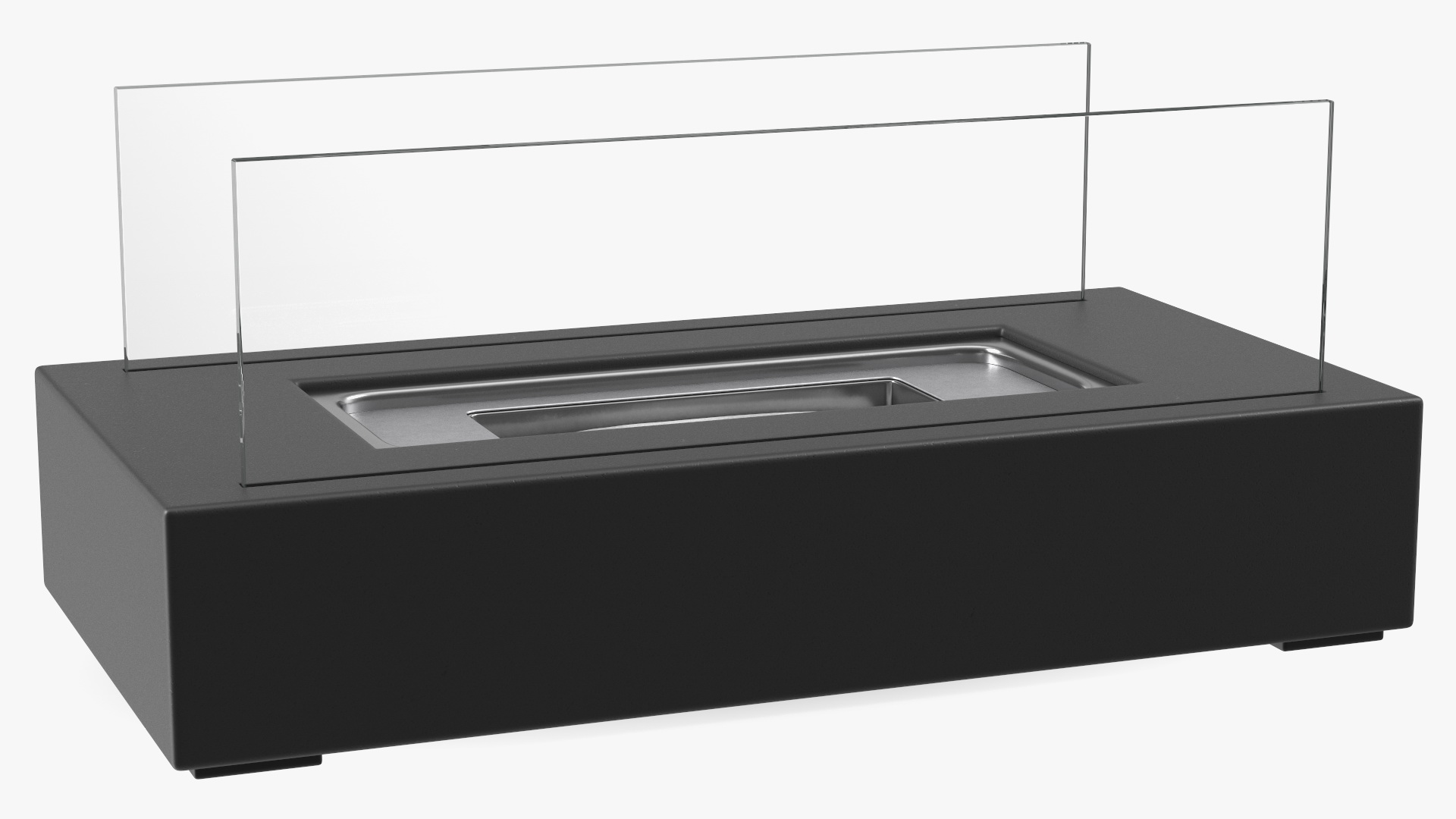 3D model Black Bio Ethanol Fireplace Switched Off