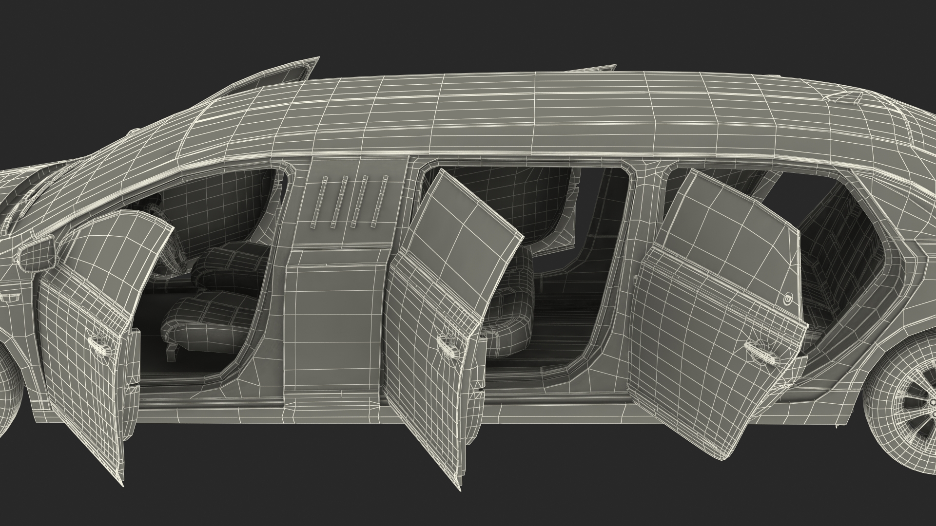 3D Limousine Cadillac XTS 70 Simple Interior
