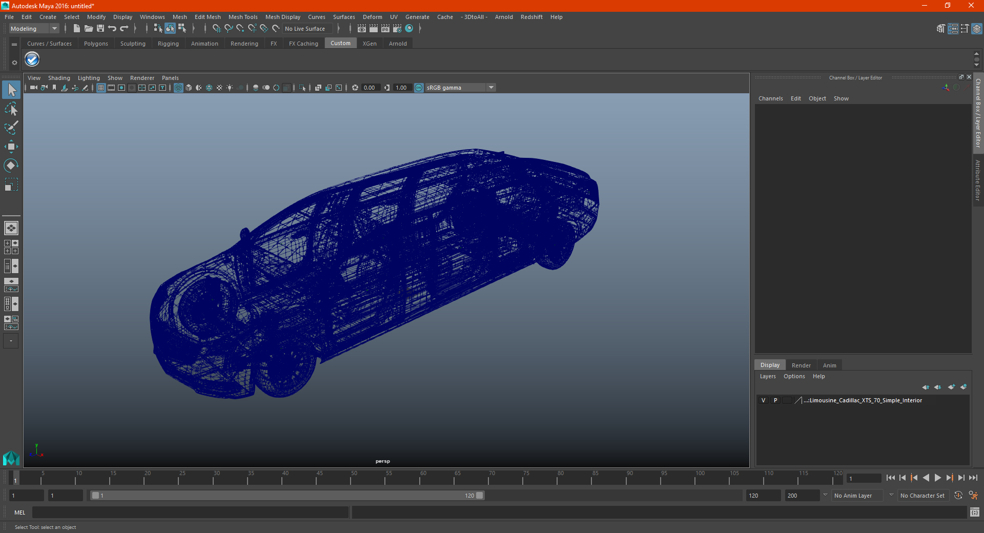 3D Limousine Cadillac XTS 70 Simple Interior