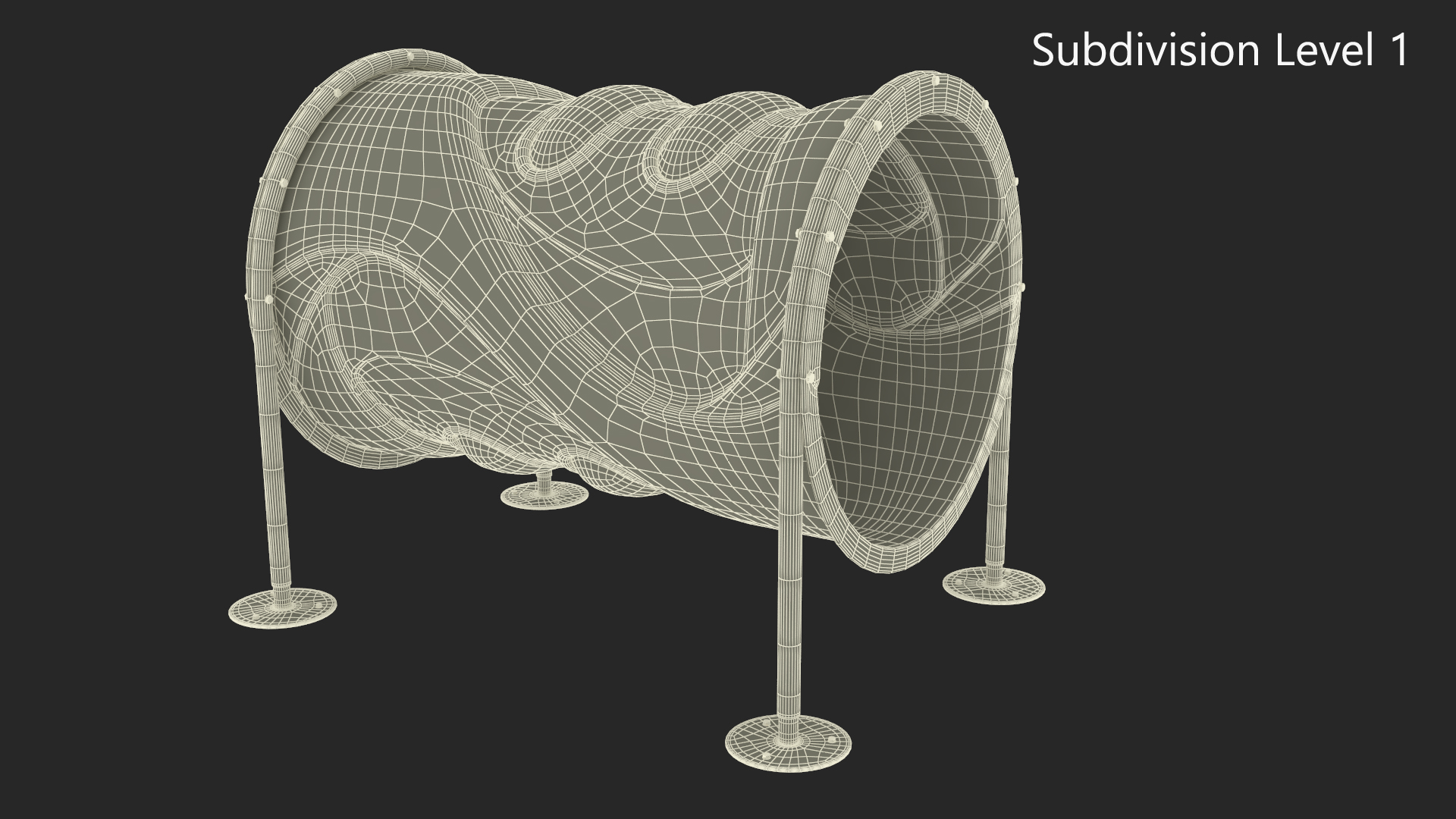 3D Tunnel Run for Dog Park Blue model