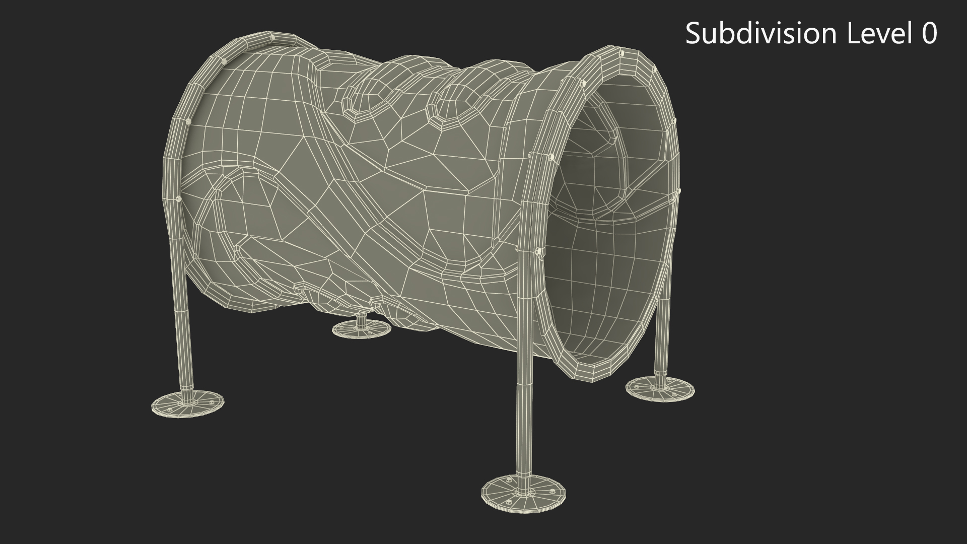 3D Tunnel Run for Dog Park Blue model