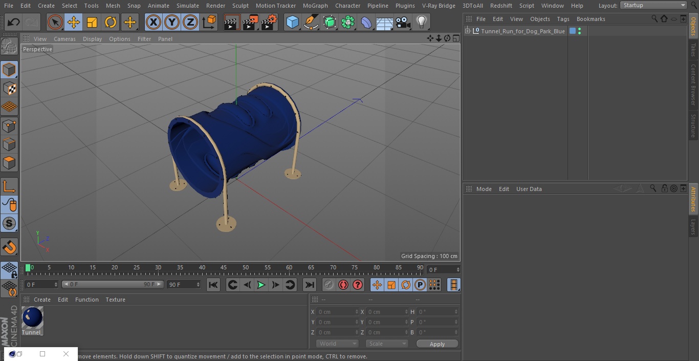3D Tunnel Run for Dog Park Blue model