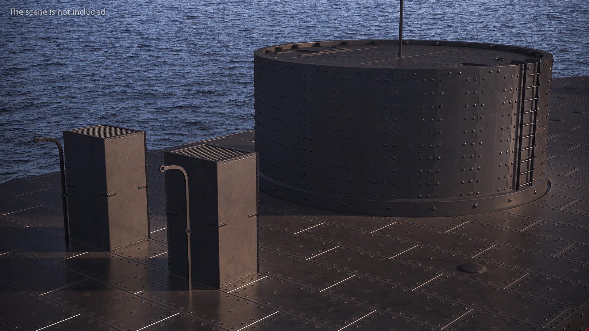 3D US Civil War Warship New Rigged