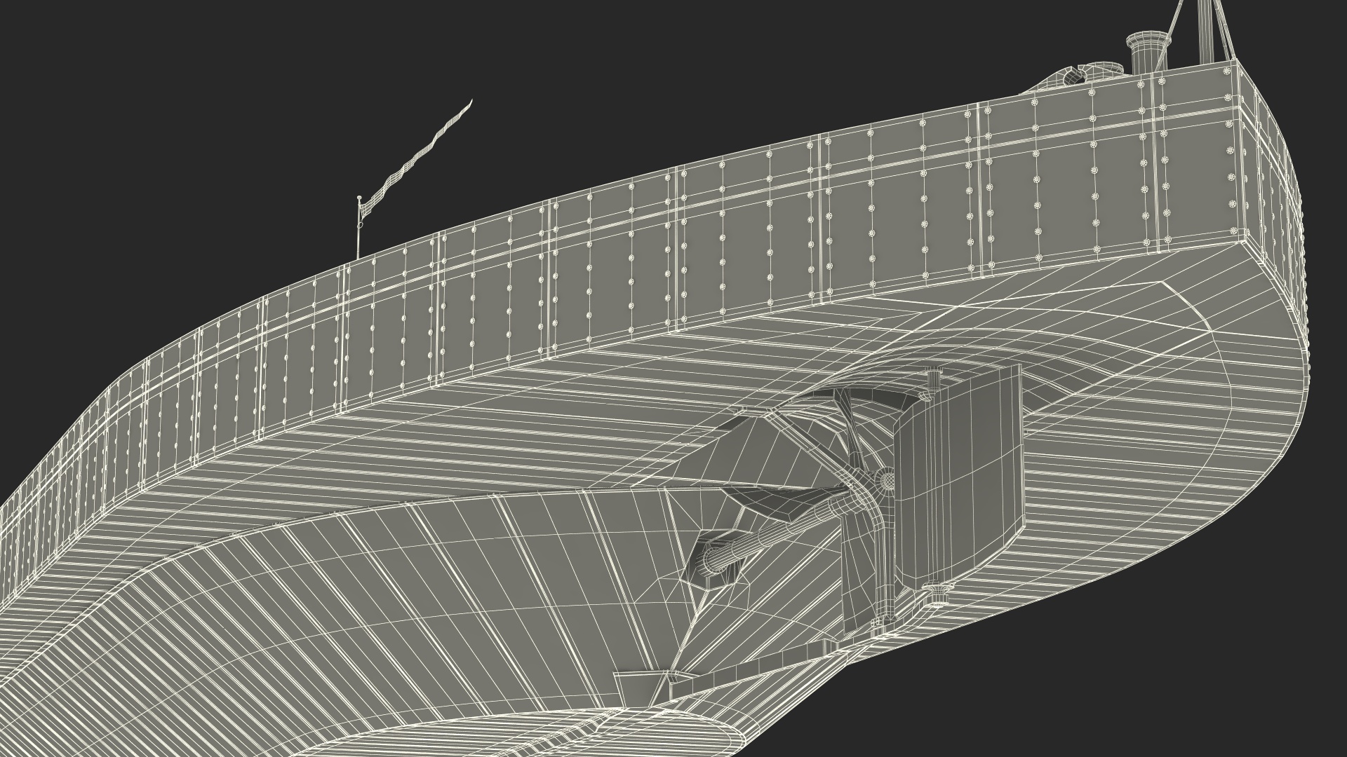 3D US Civil War Warship New Rigged