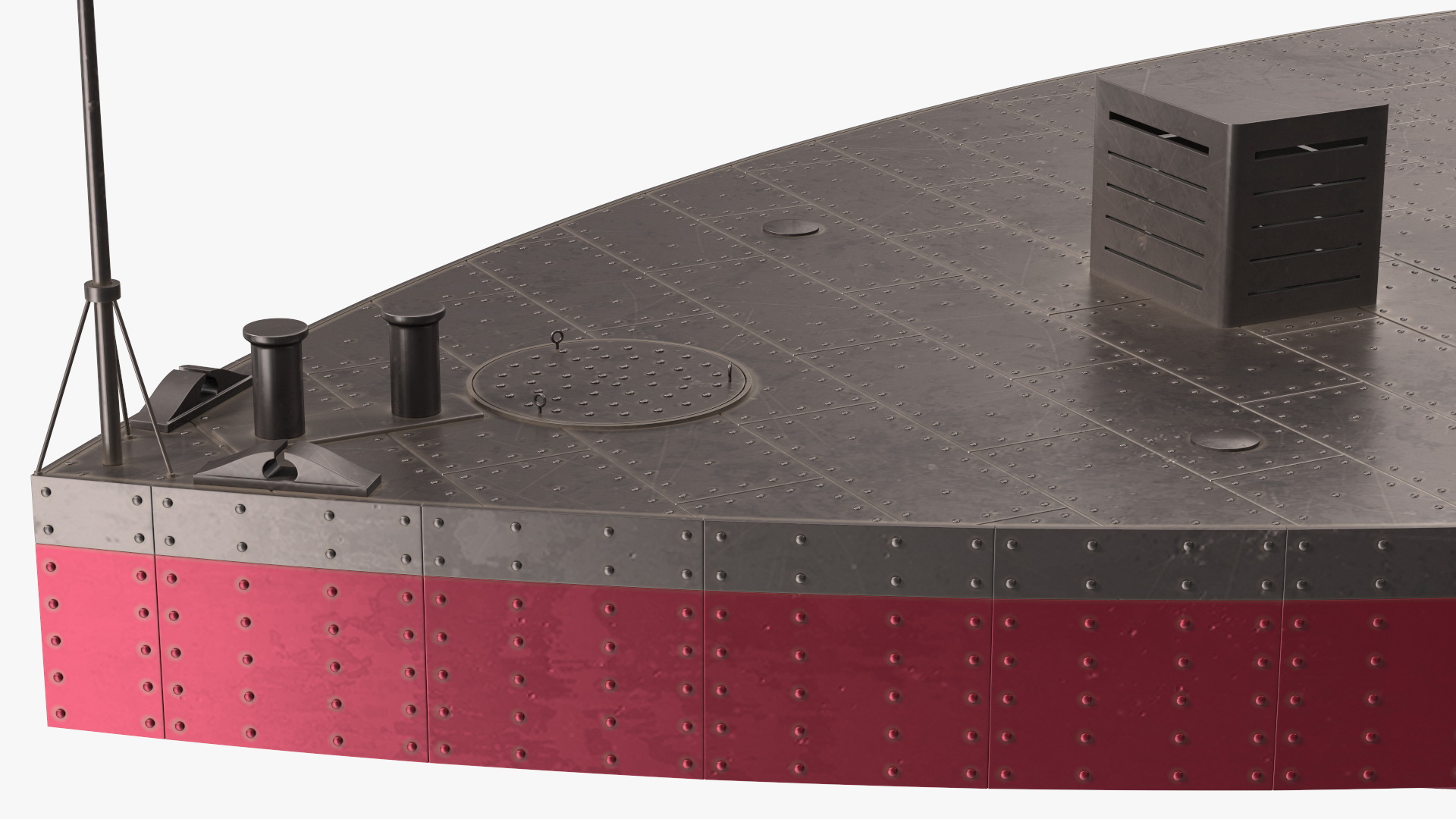 3D US Civil War Warship New Rigged