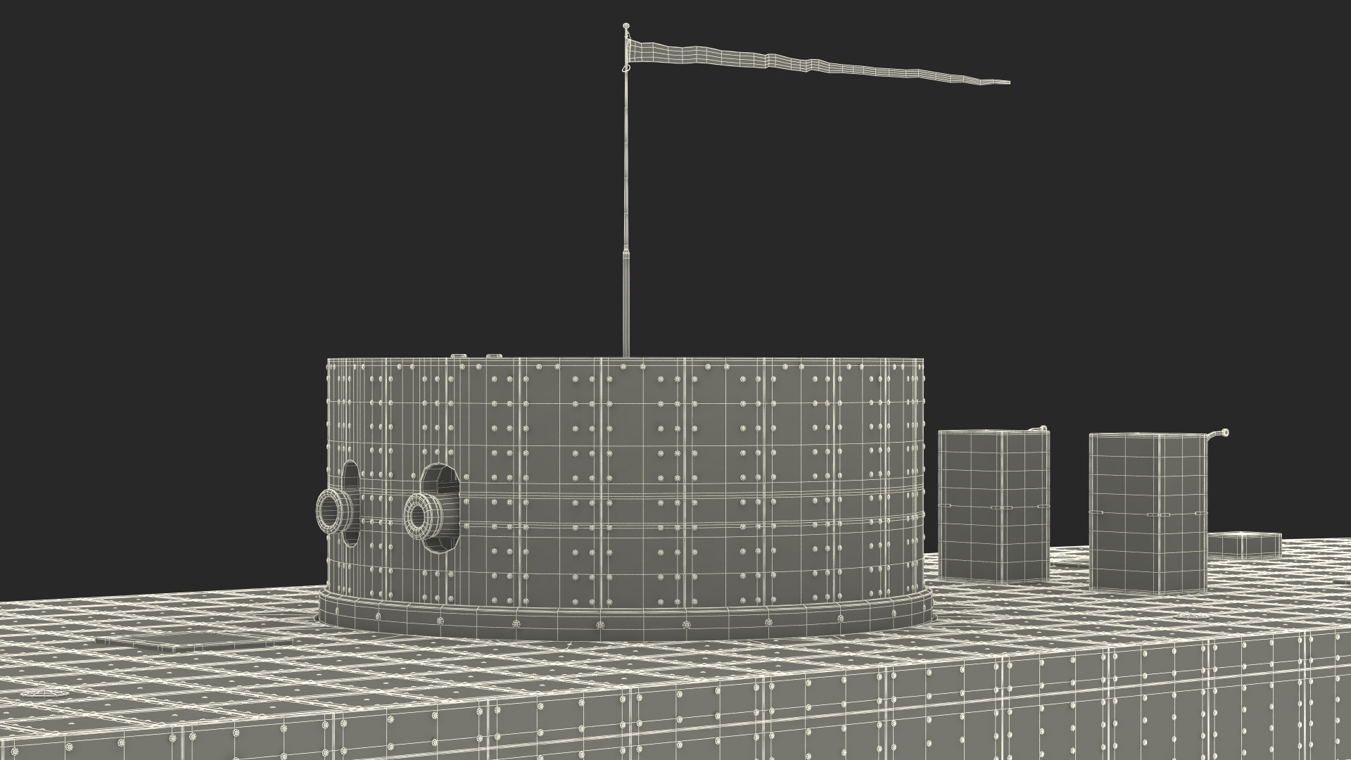 3D US Civil War Warship New Rigged