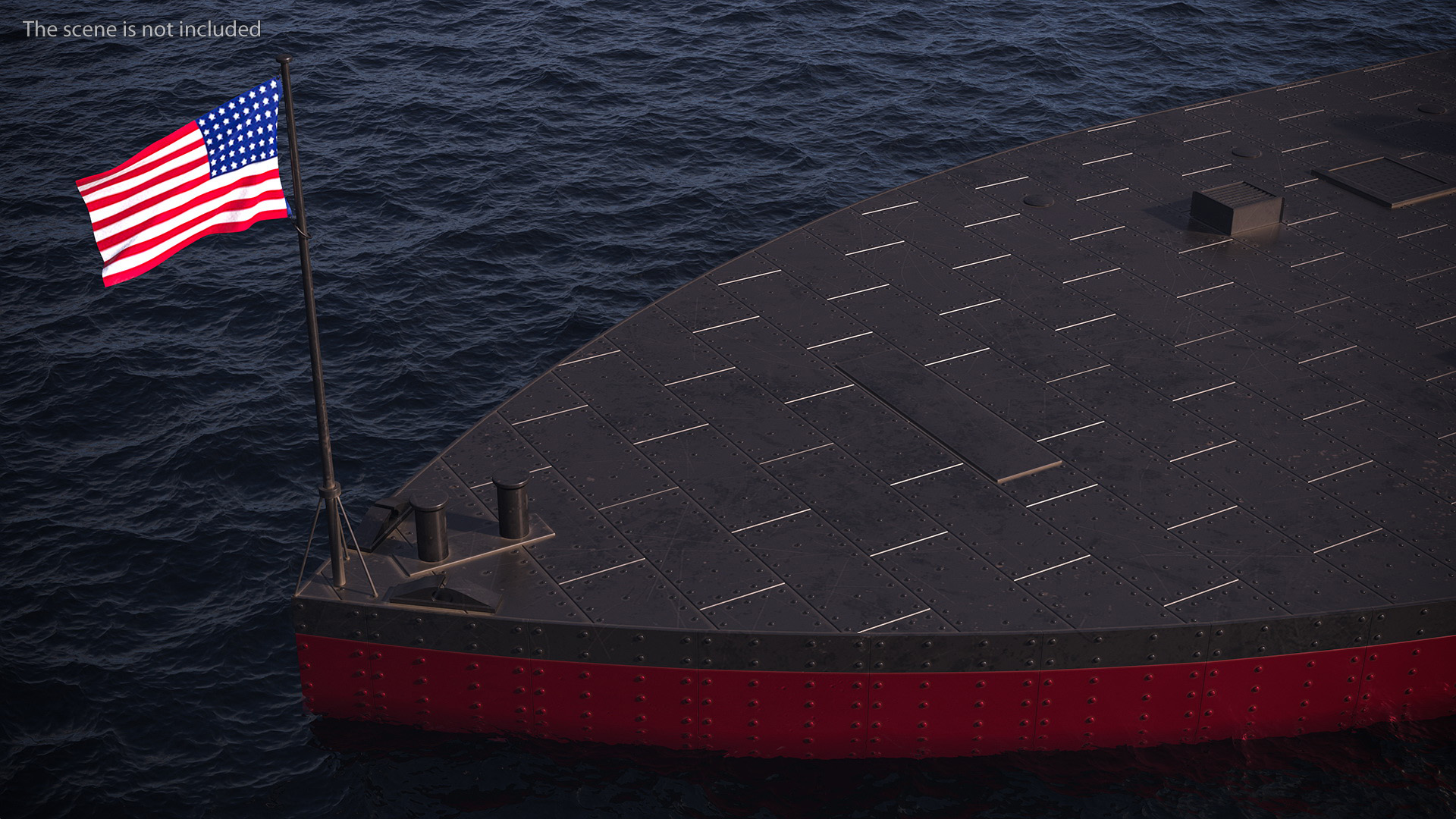 3D US Civil War Warship New Rigged