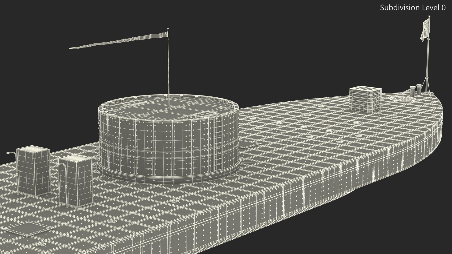 3D US Civil War Warship New Rigged