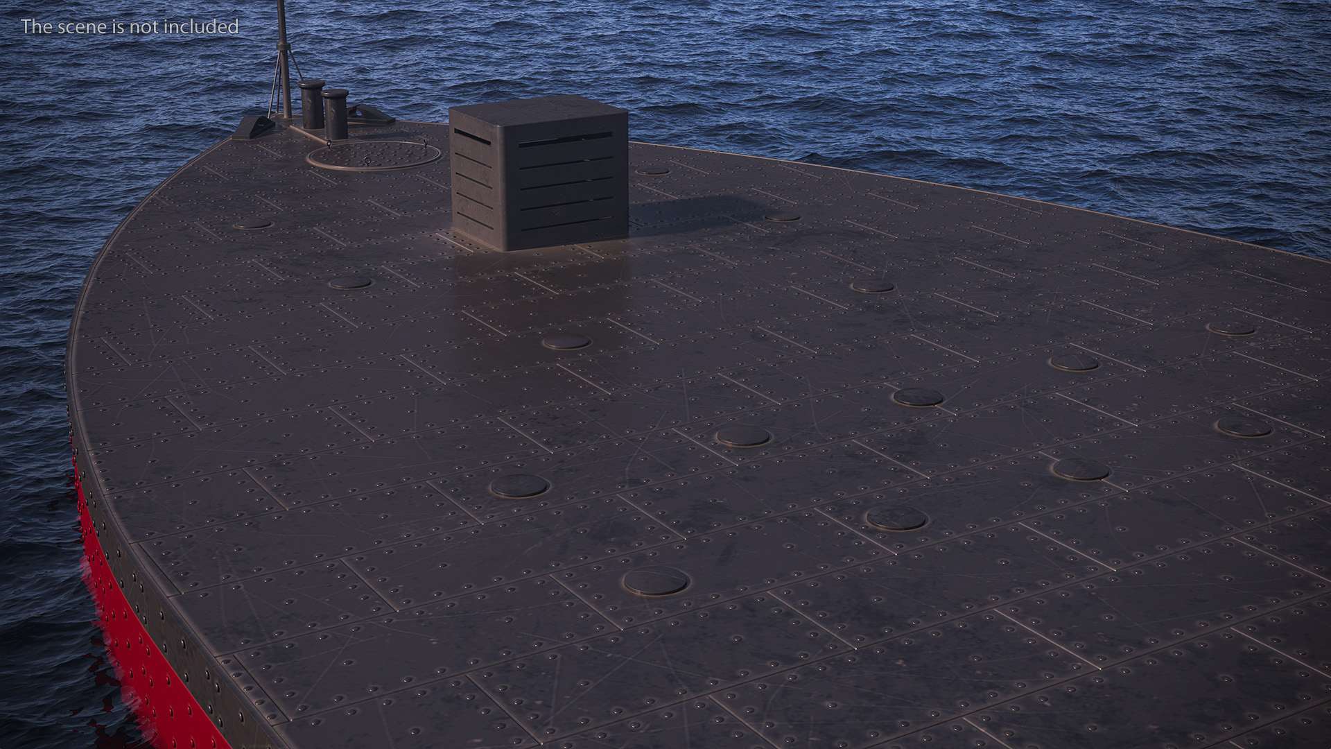 3D US Civil War Warship New Rigged