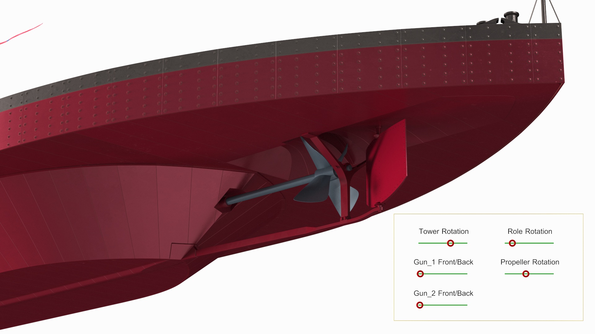 3D US Civil War Warship New Rigged