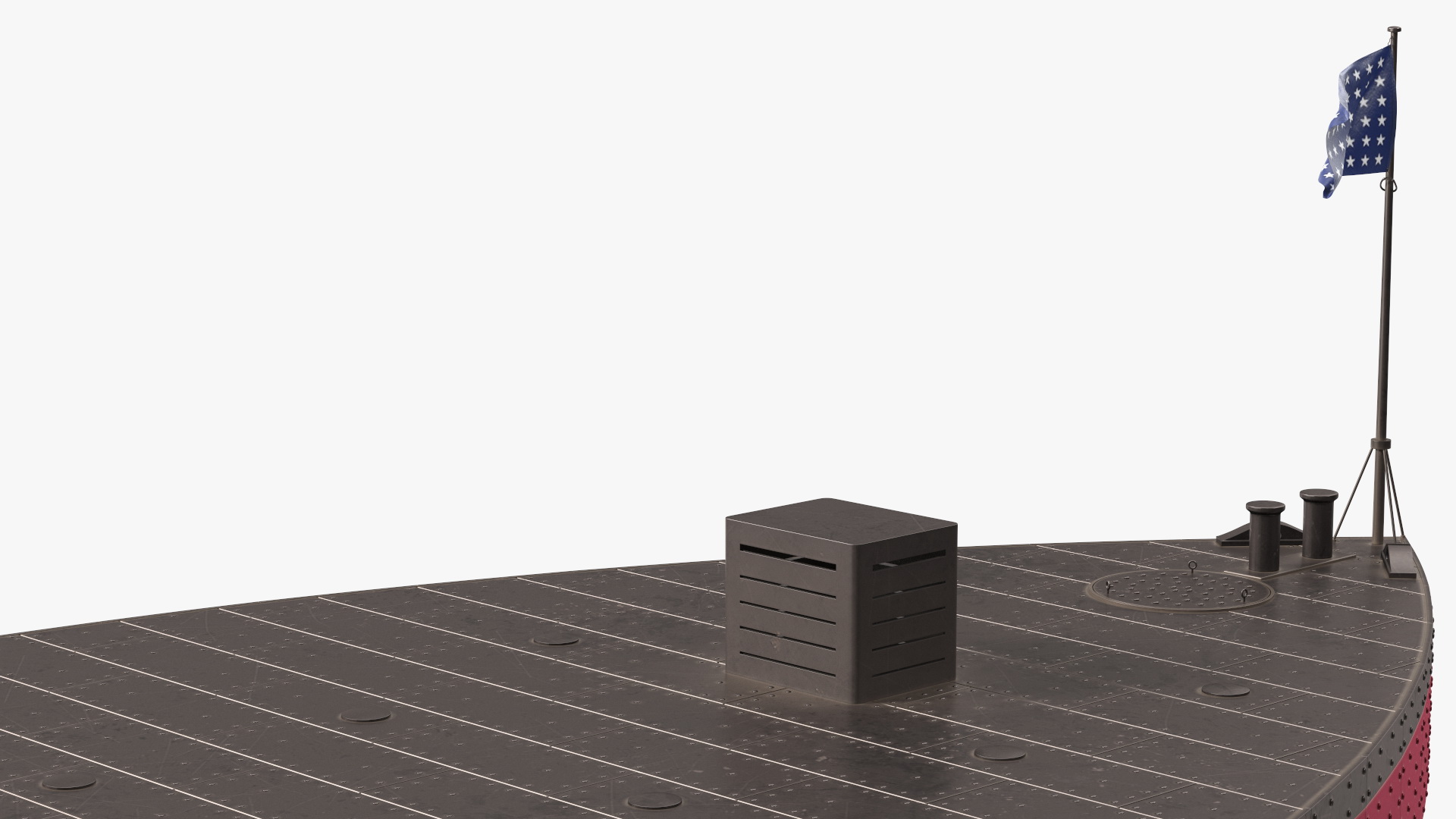 3D US Civil War Warship New Rigged