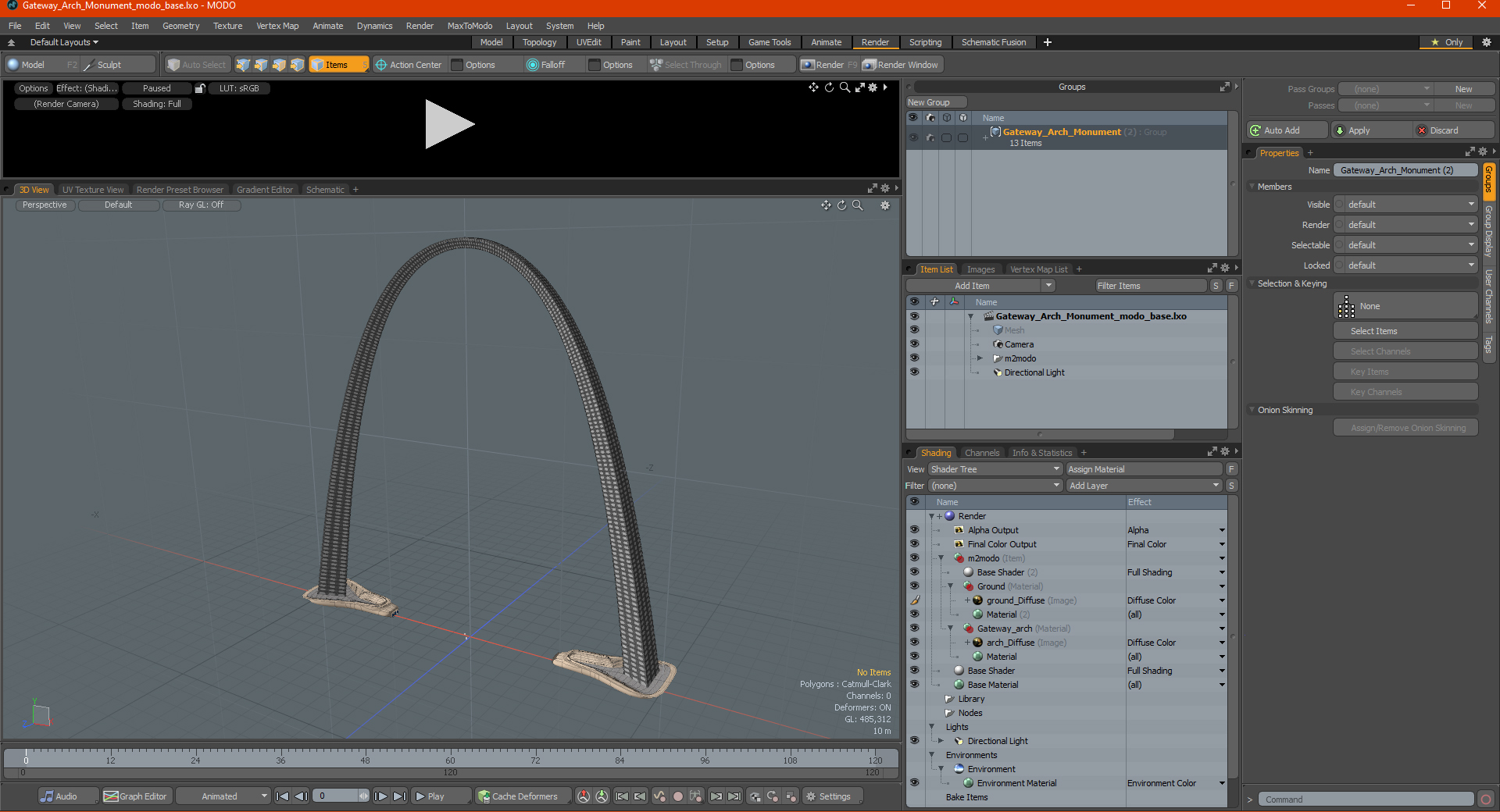 3D Gateway Arch Monument