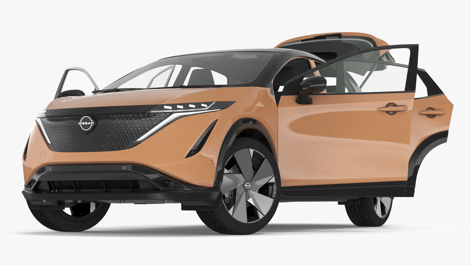 Nissan Ariya Lights On Rigged 3D model