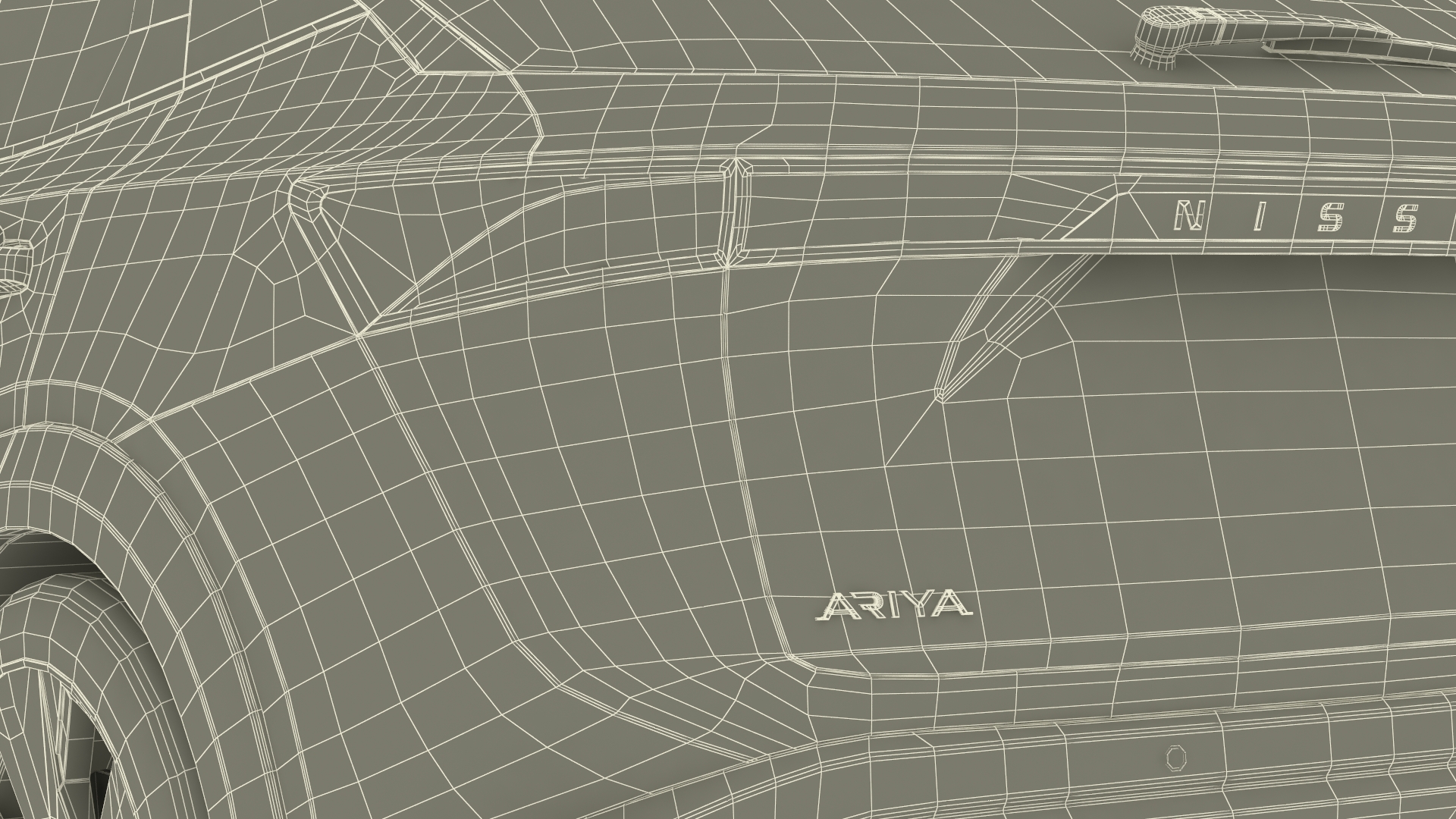 Nissan Ariya Lights On Rigged 3D model