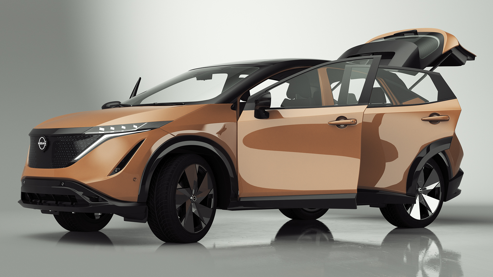 Nissan Ariya Lights On Rigged 3D model