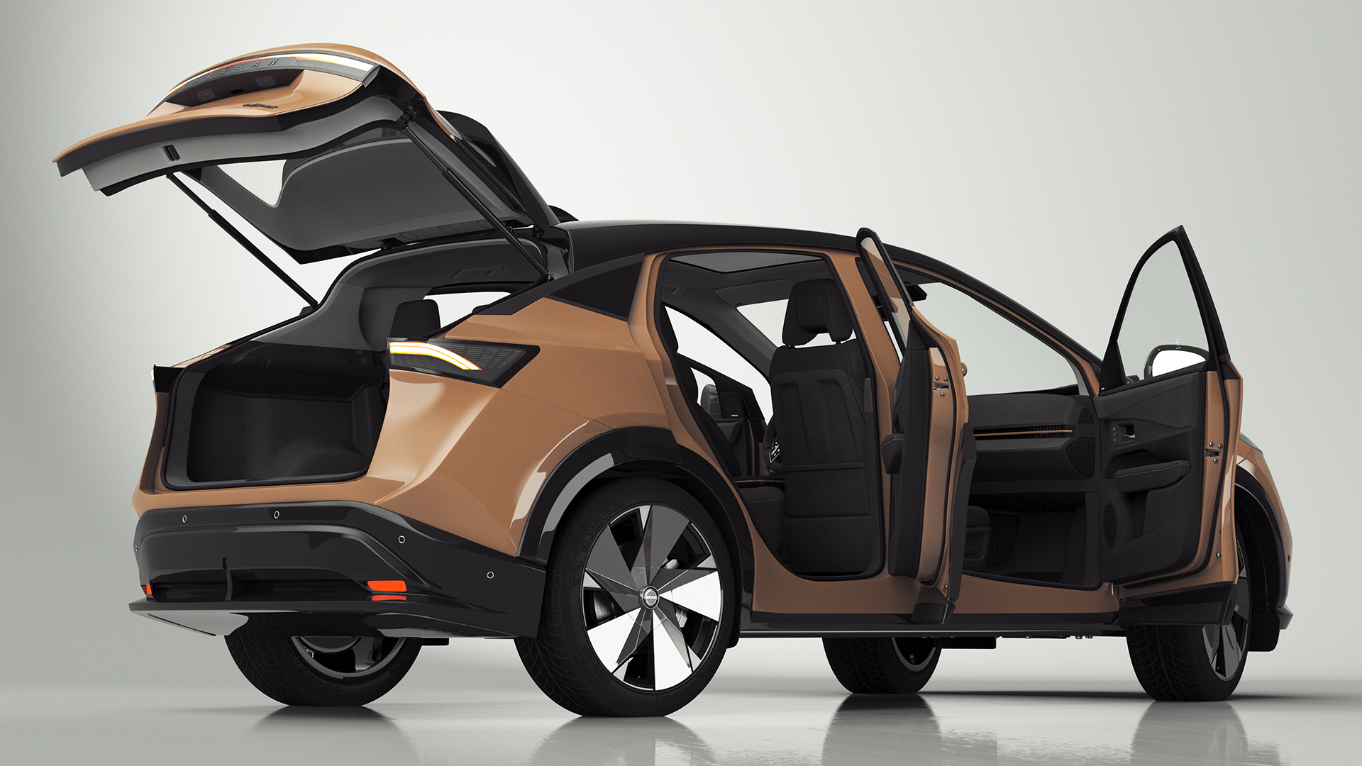 Nissan Ariya Lights On Rigged 3D model