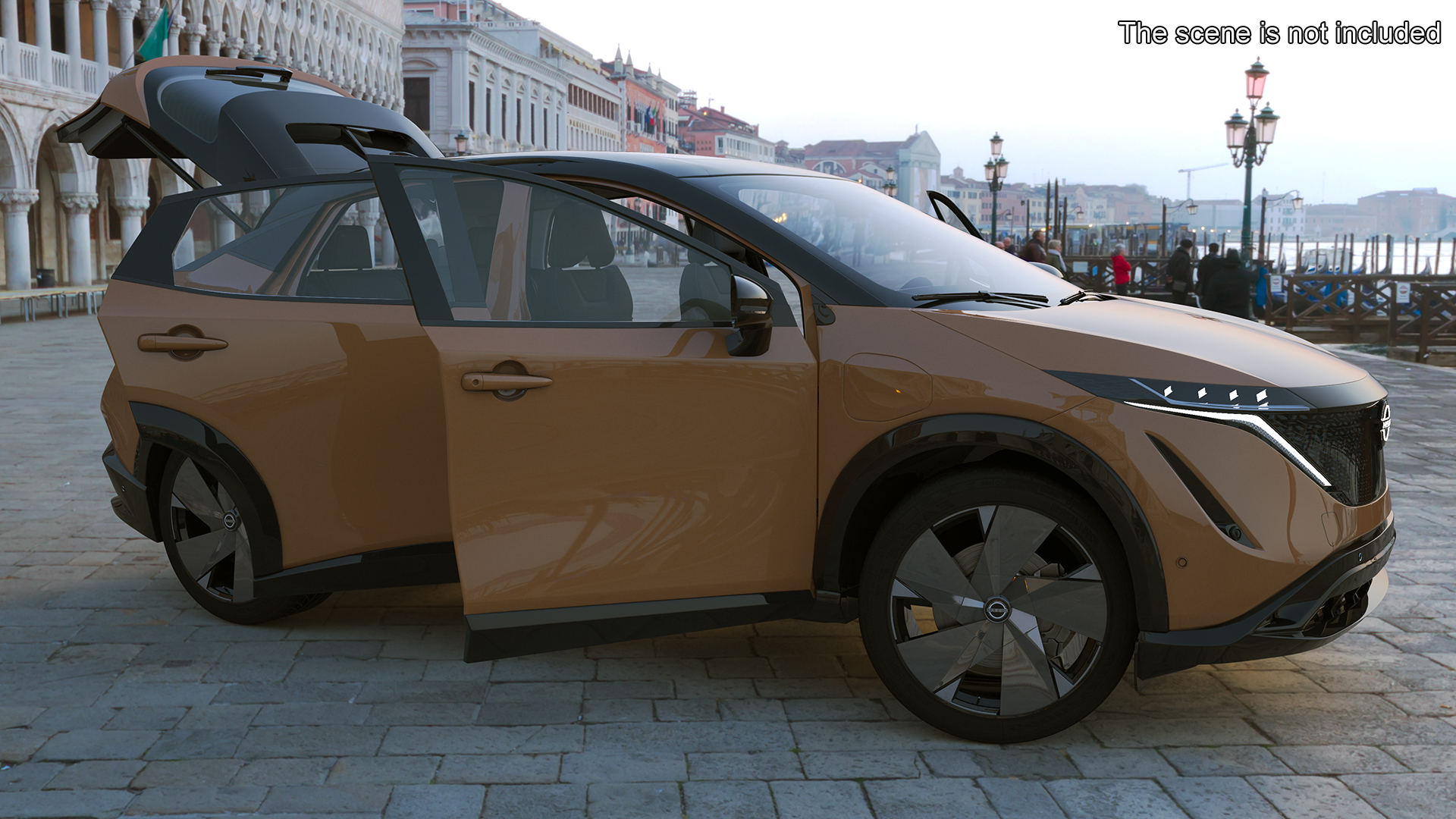 Nissan Ariya Lights On Rigged 3D model