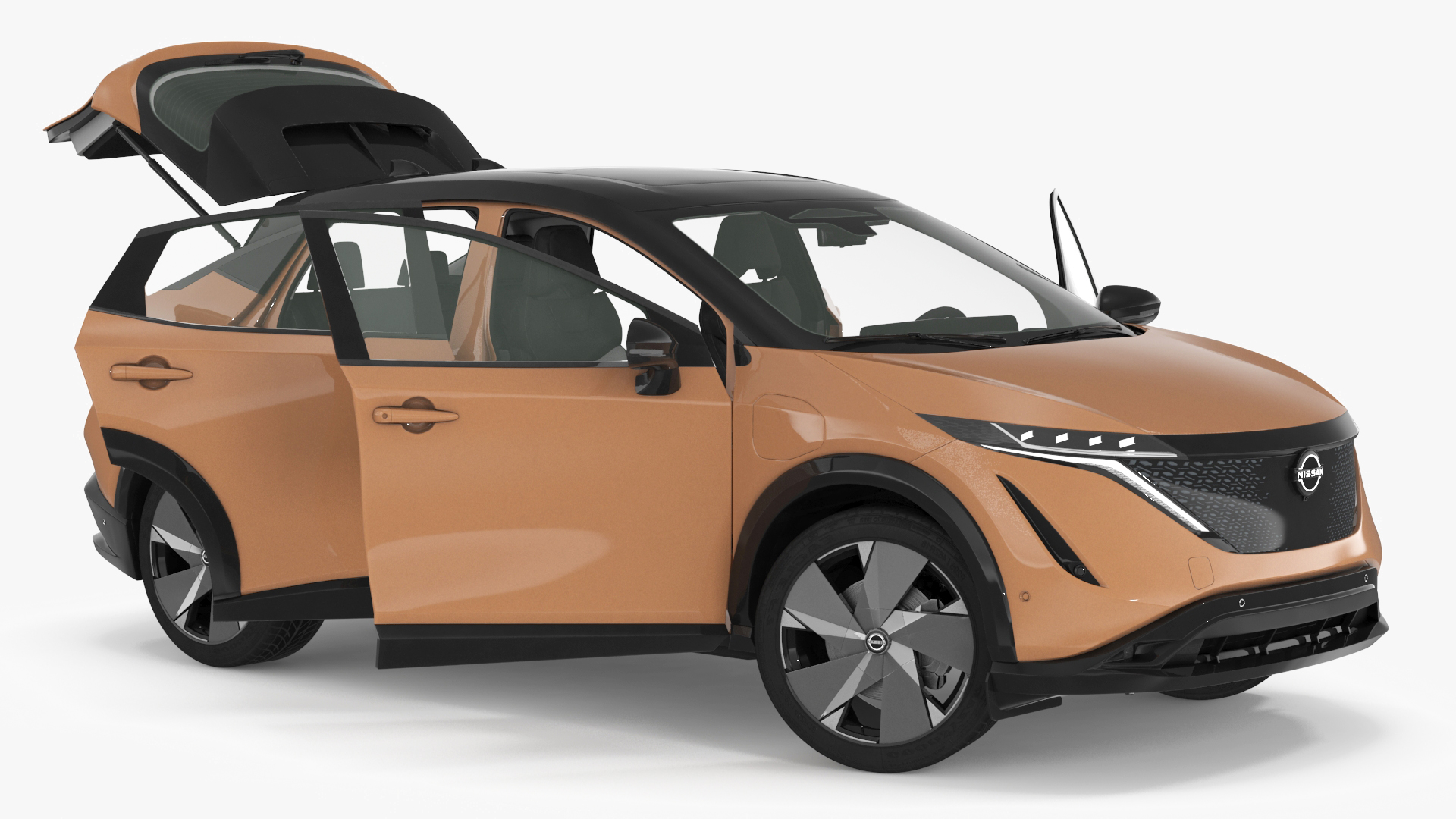 Nissan Ariya Lights On Rigged 3D model