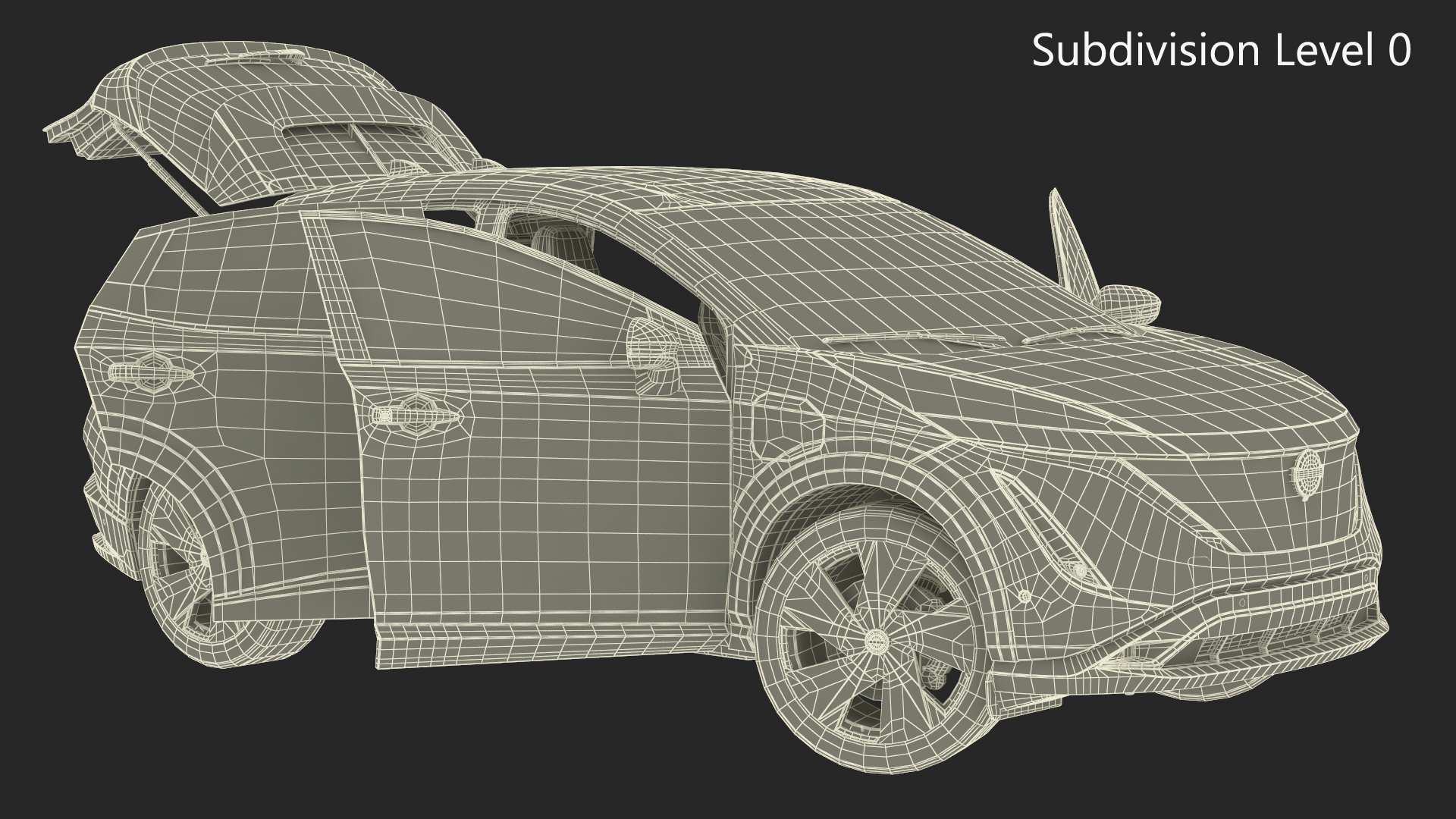 Nissan Ariya Lights On Rigged 3D model