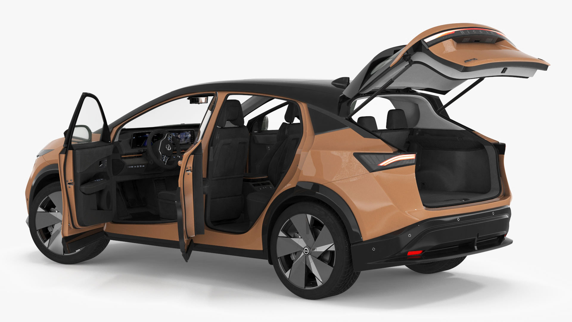 Nissan Ariya Lights On Rigged 3D model
