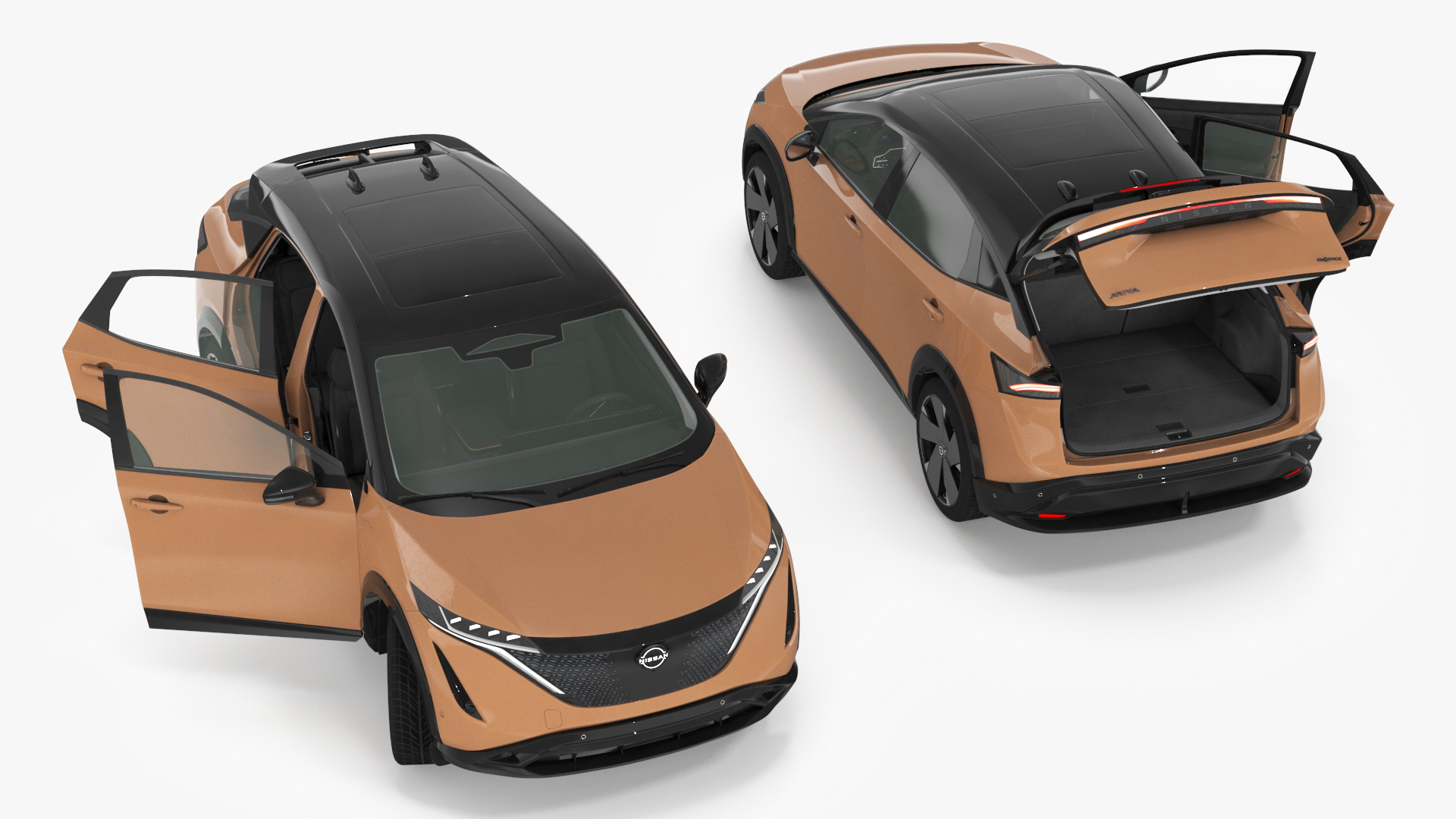 Nissan Ariya Lights On Rigged 3D model
