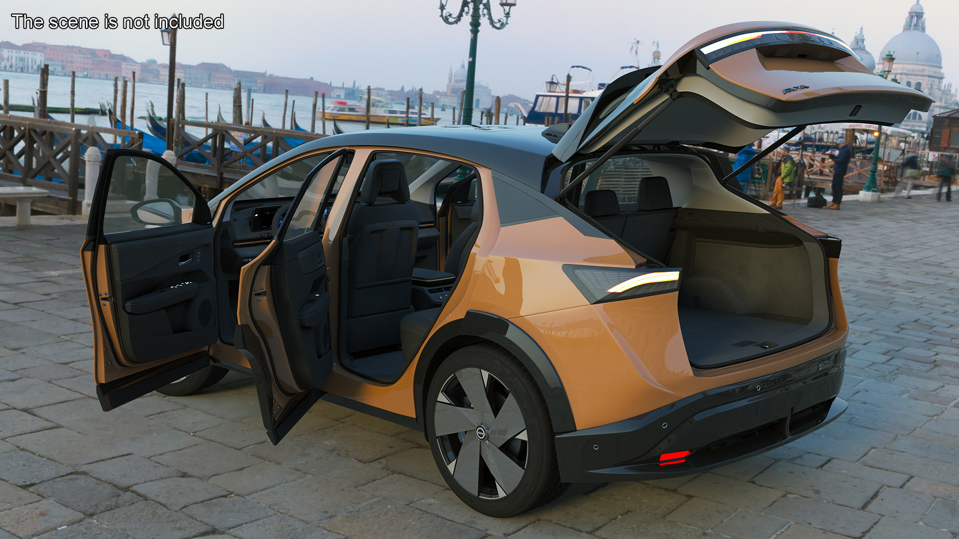 Nissan Ariya Lights On Rigged 3D model