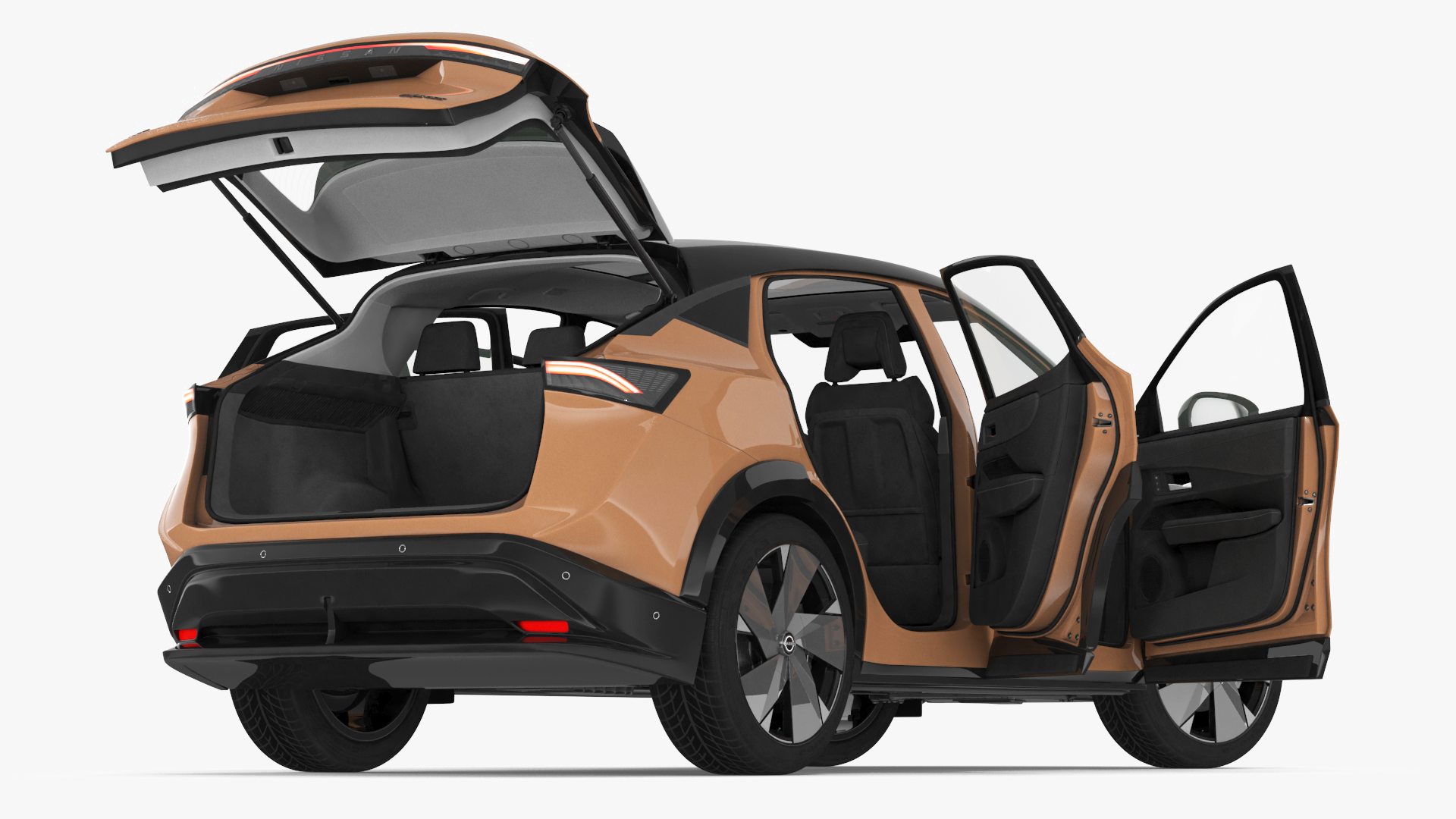 Nissan Ariya Lights On Rigged 3D model