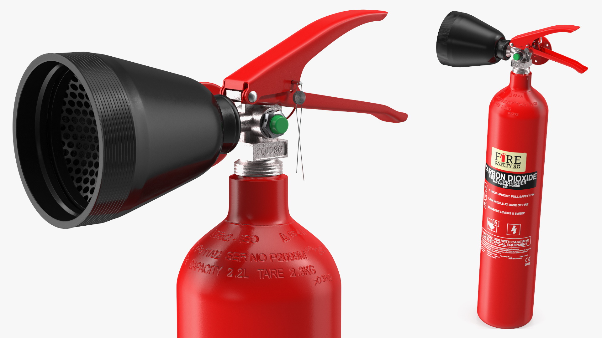 3D model Fire Safety SG 2Kg CO2 Fire Extinguisher
