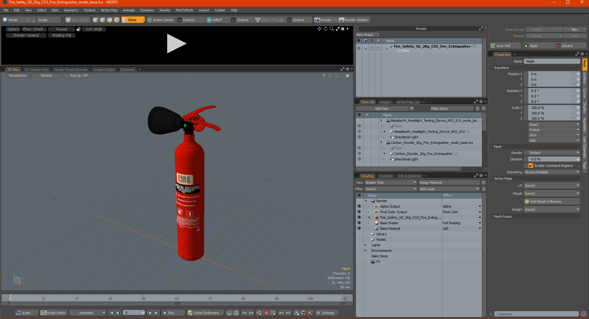 3D model Fire Safety SG 2Kg CO2 Fire Extinguisher