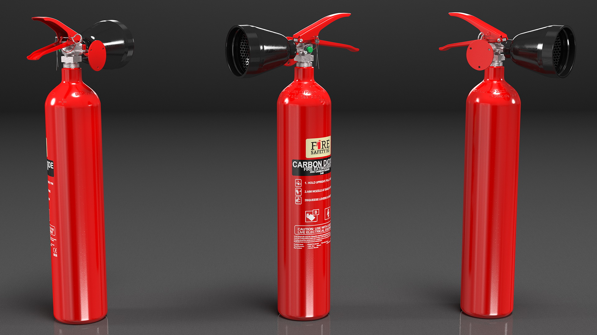 3D model Fire Safety SG 2Kg CO2 Fire Extinguisher
