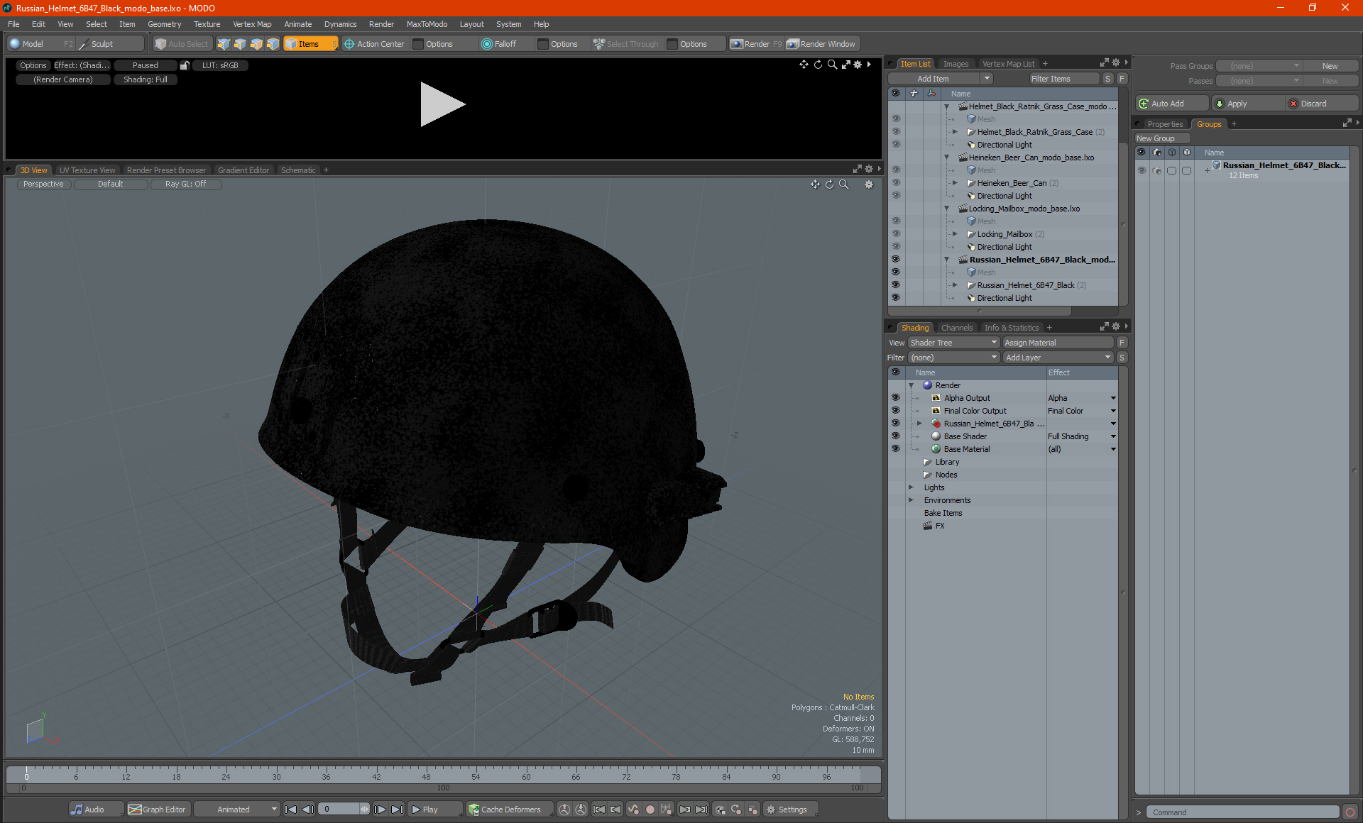 3D model Russian Helmet 6B47 Black