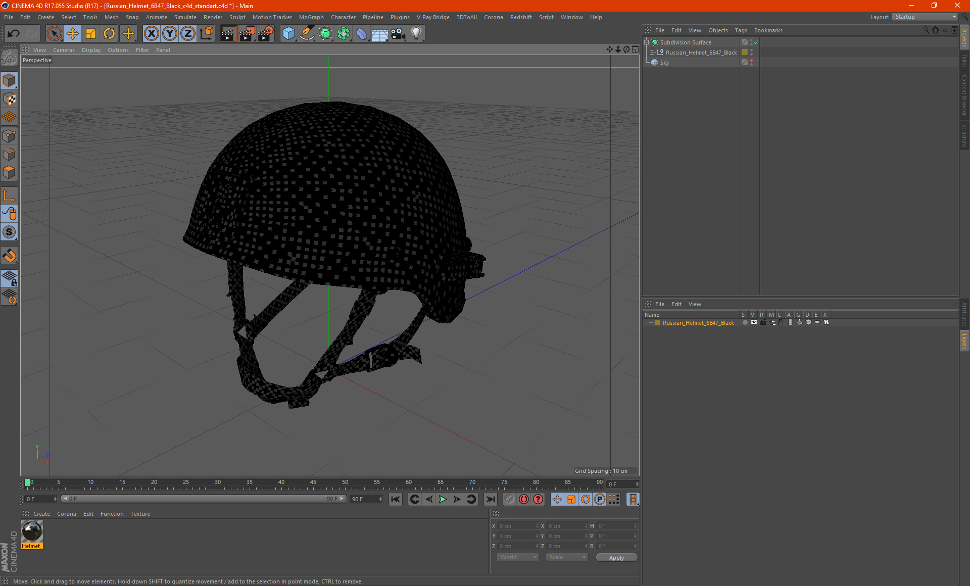3D model Russian Helmet 6B47 Black
