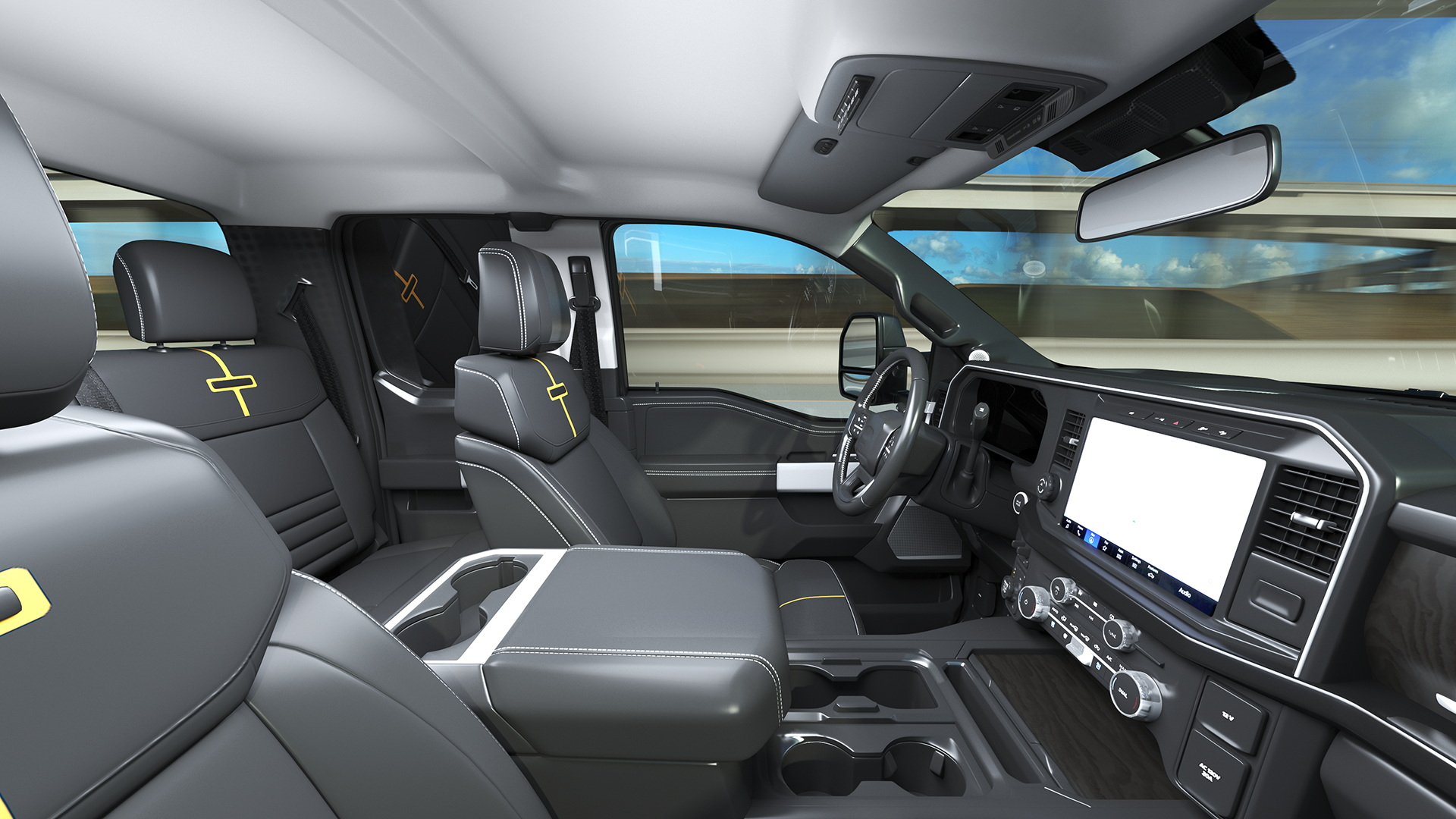 3D Pickup Chassis Cab Black Long Cab model