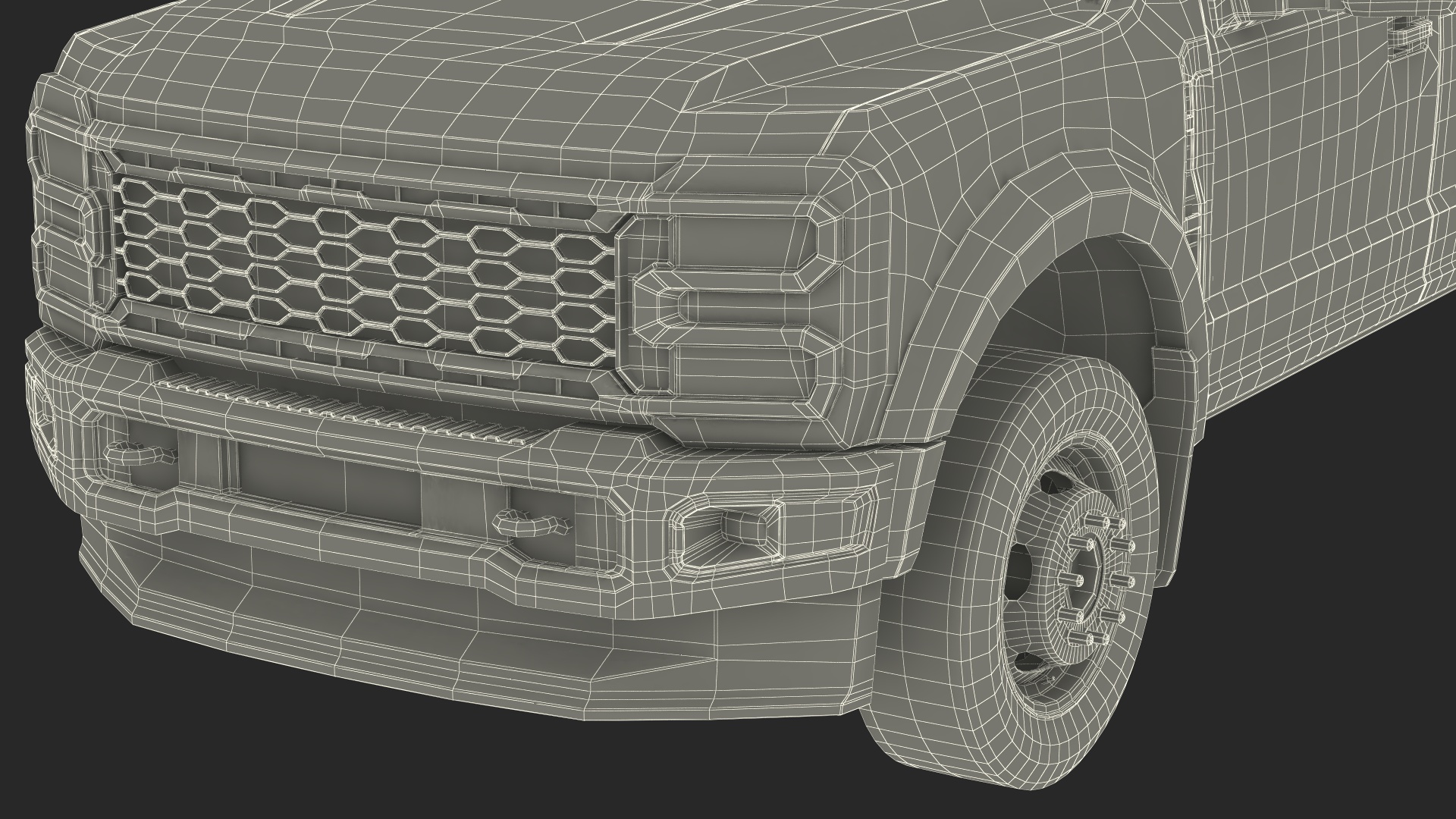 3D Pickup Chassis Cab Black Long Cab model