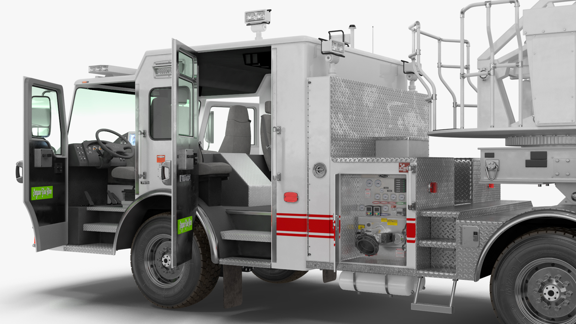 3D model White Velocity Ascendant Fire Truck