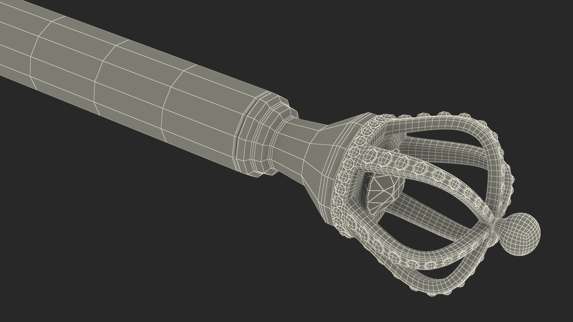 Ballpoint Pen with Crown Blue 3D model