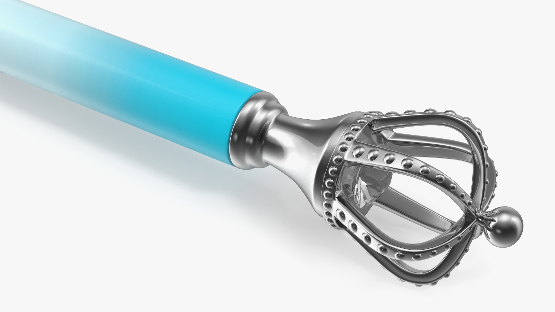 Ballpoint Pen with Crown Blue 3D model