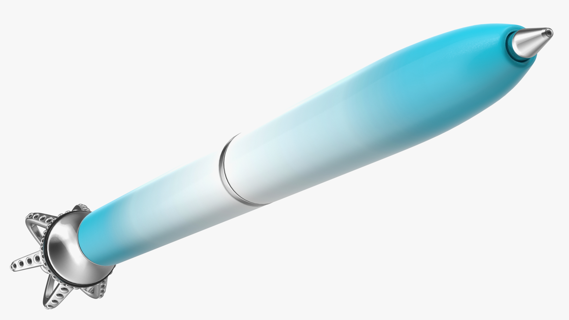 Ballpoint Pen with Crown Blue 3D model