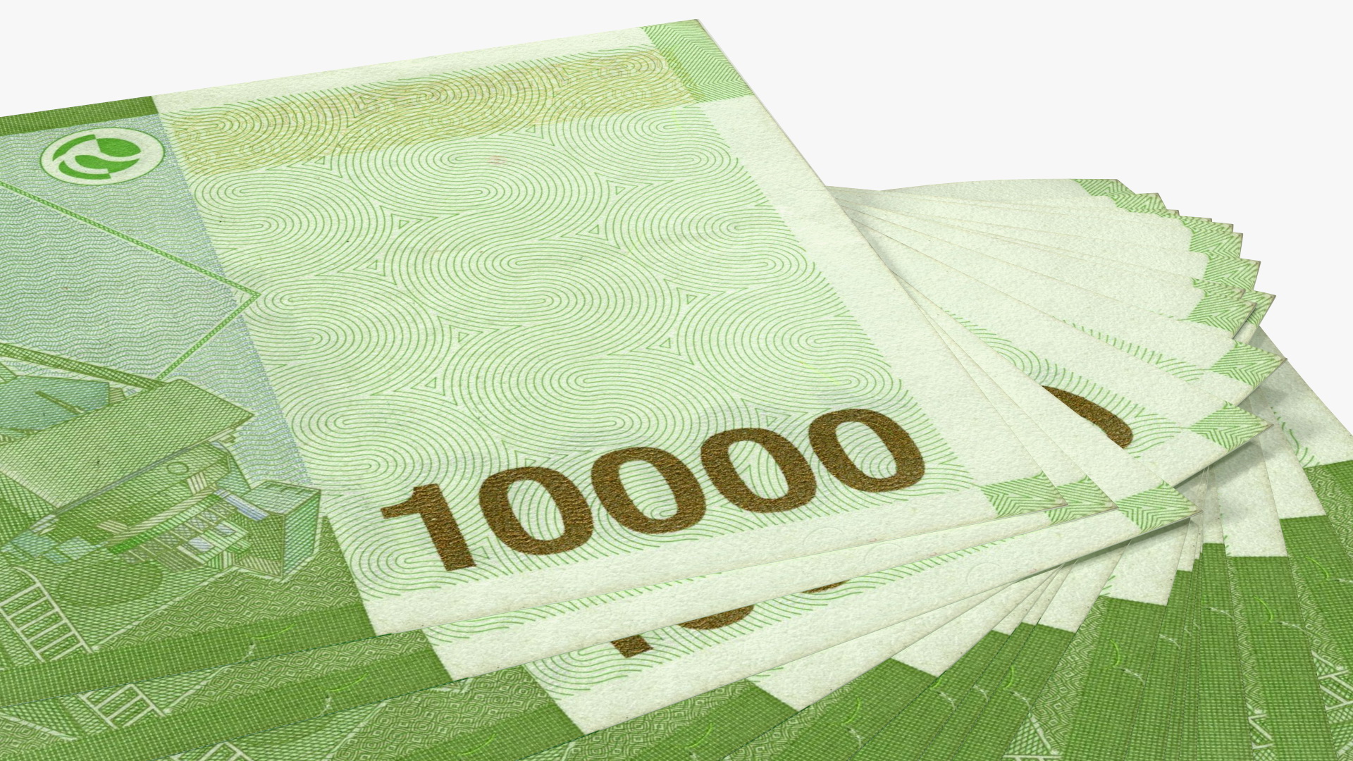 3D model Fan Shaped Korea Republic 10000 Won Banknotes