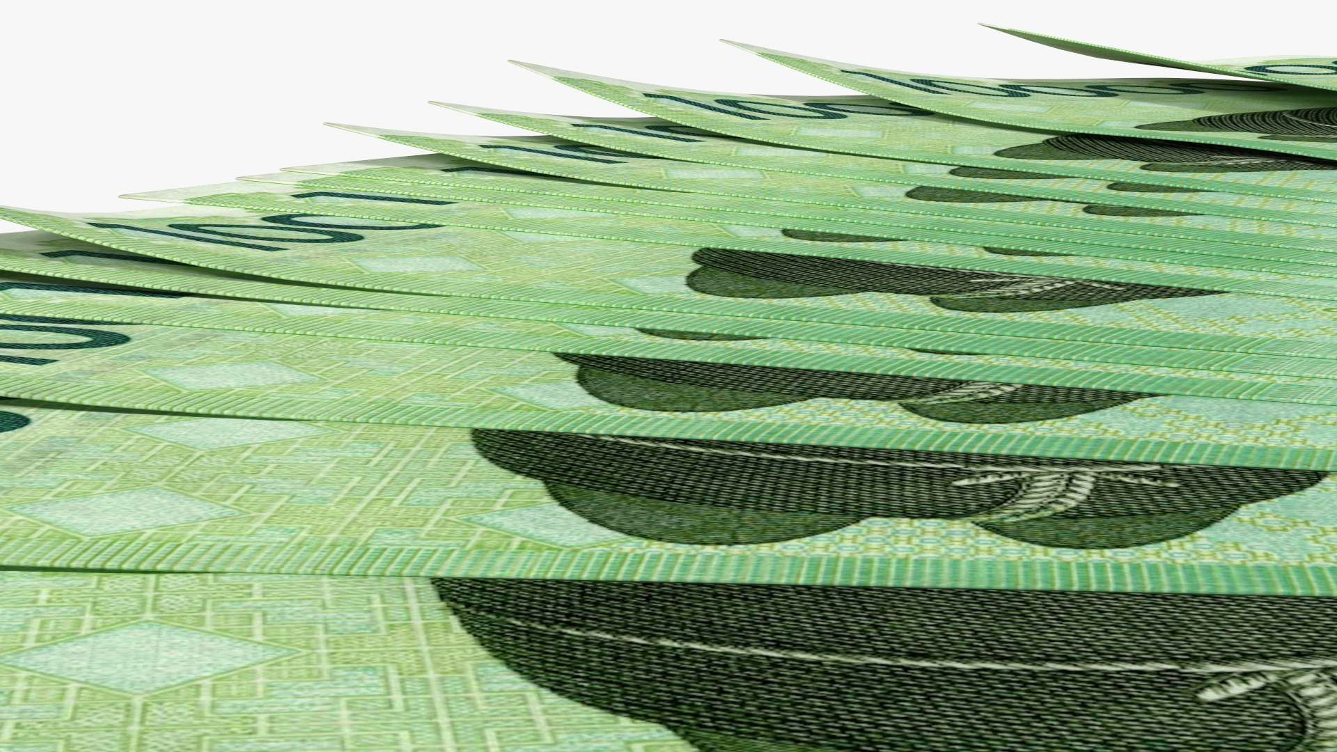 3D model Fan Shaped Korea Republic 10000 Won Banknotes